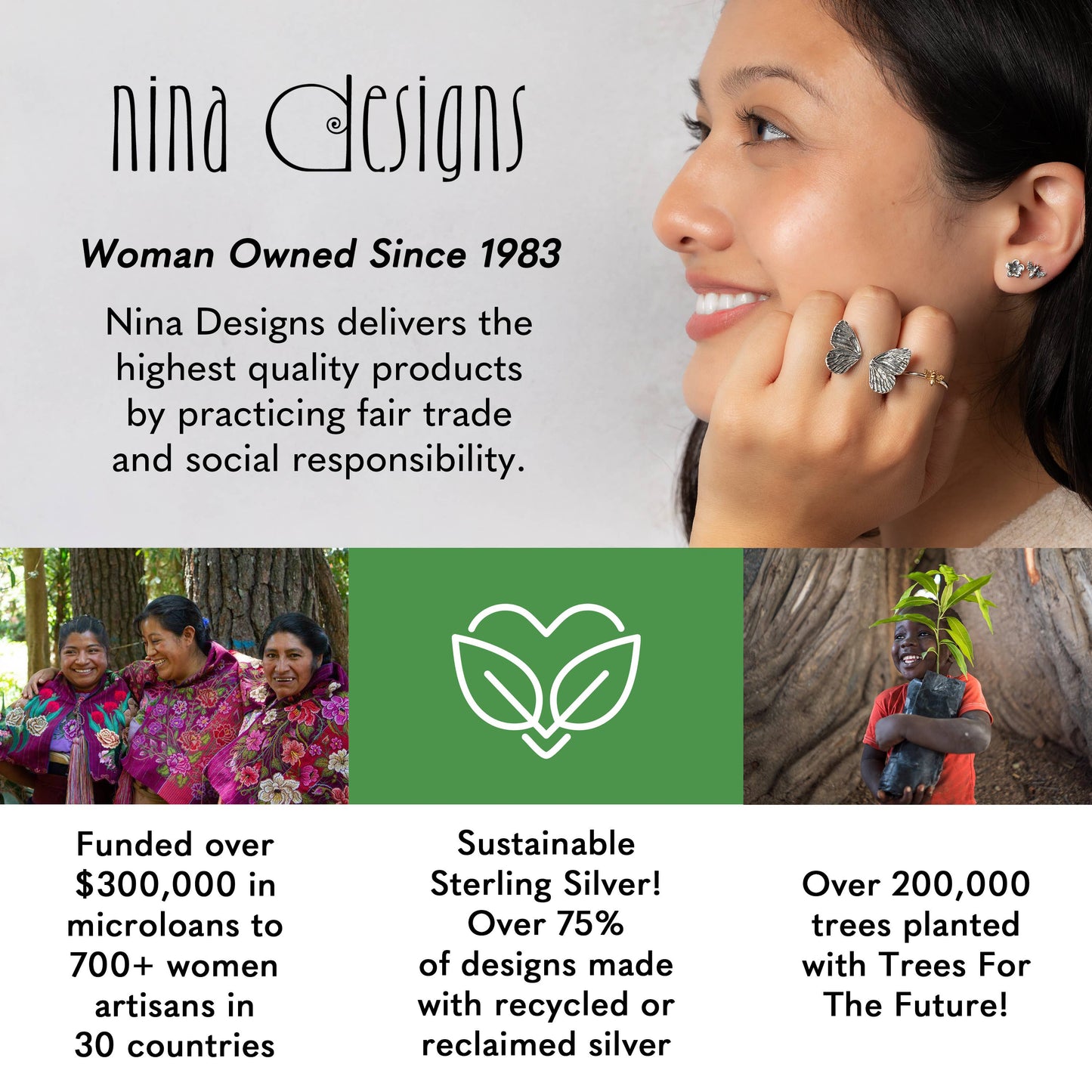 Sterling Silver Adjustable Birth Flower Rings