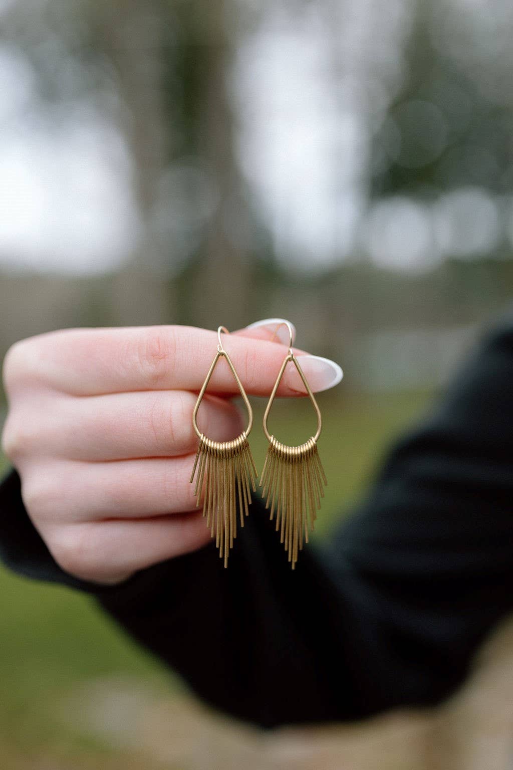 Brass Fringe Earrings