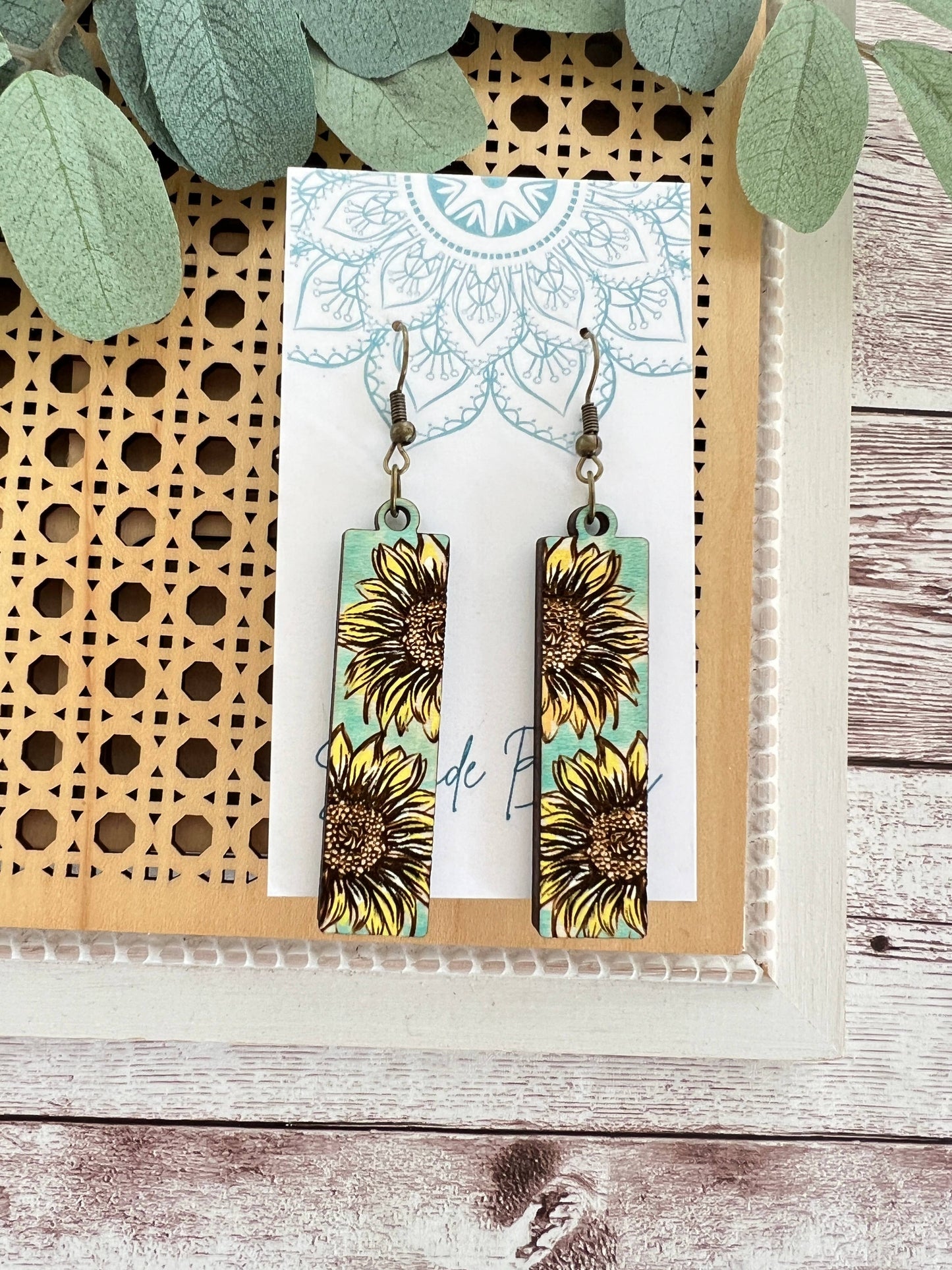 Sunflower hand painted lightweight hand painted wood