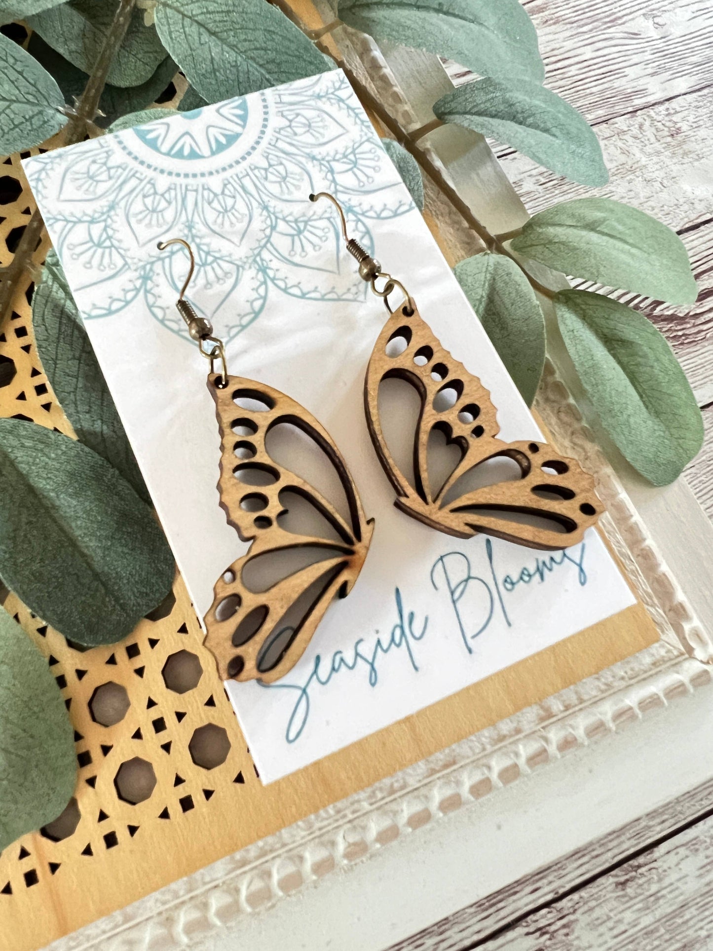 Butterfly Natural Wood Earrings
