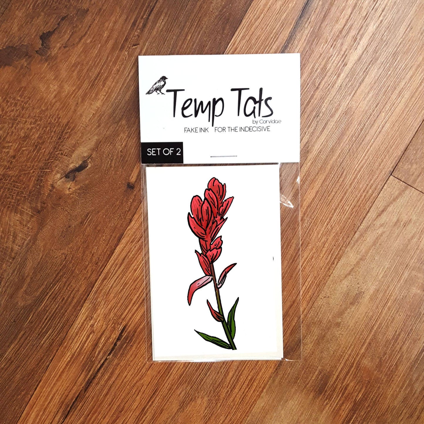 Indian Paintbrush Temporary Tattoo