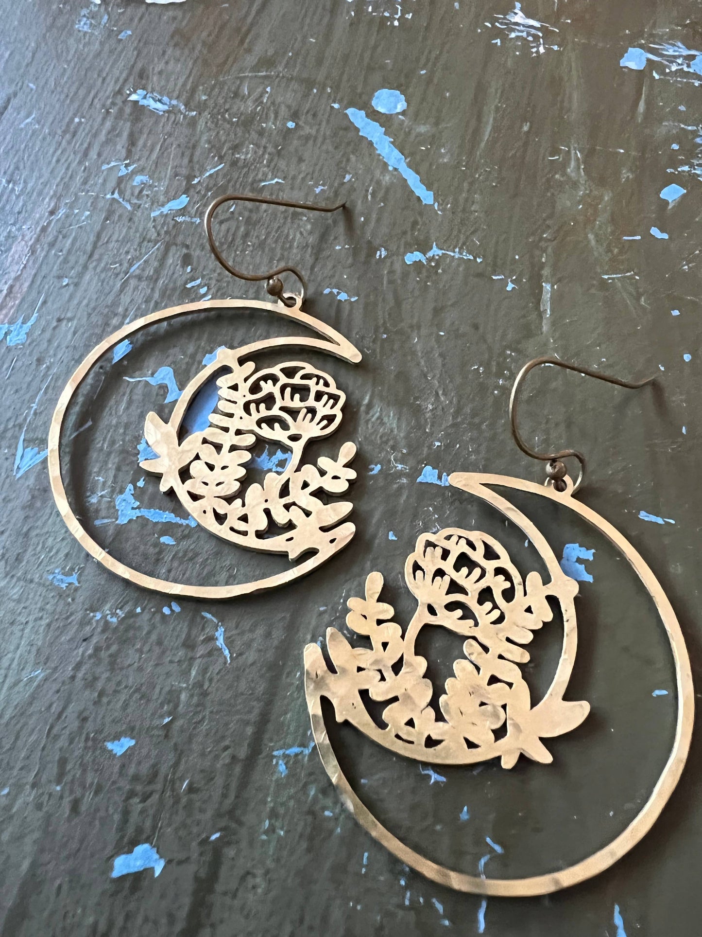 Brass Night Garden Earrings