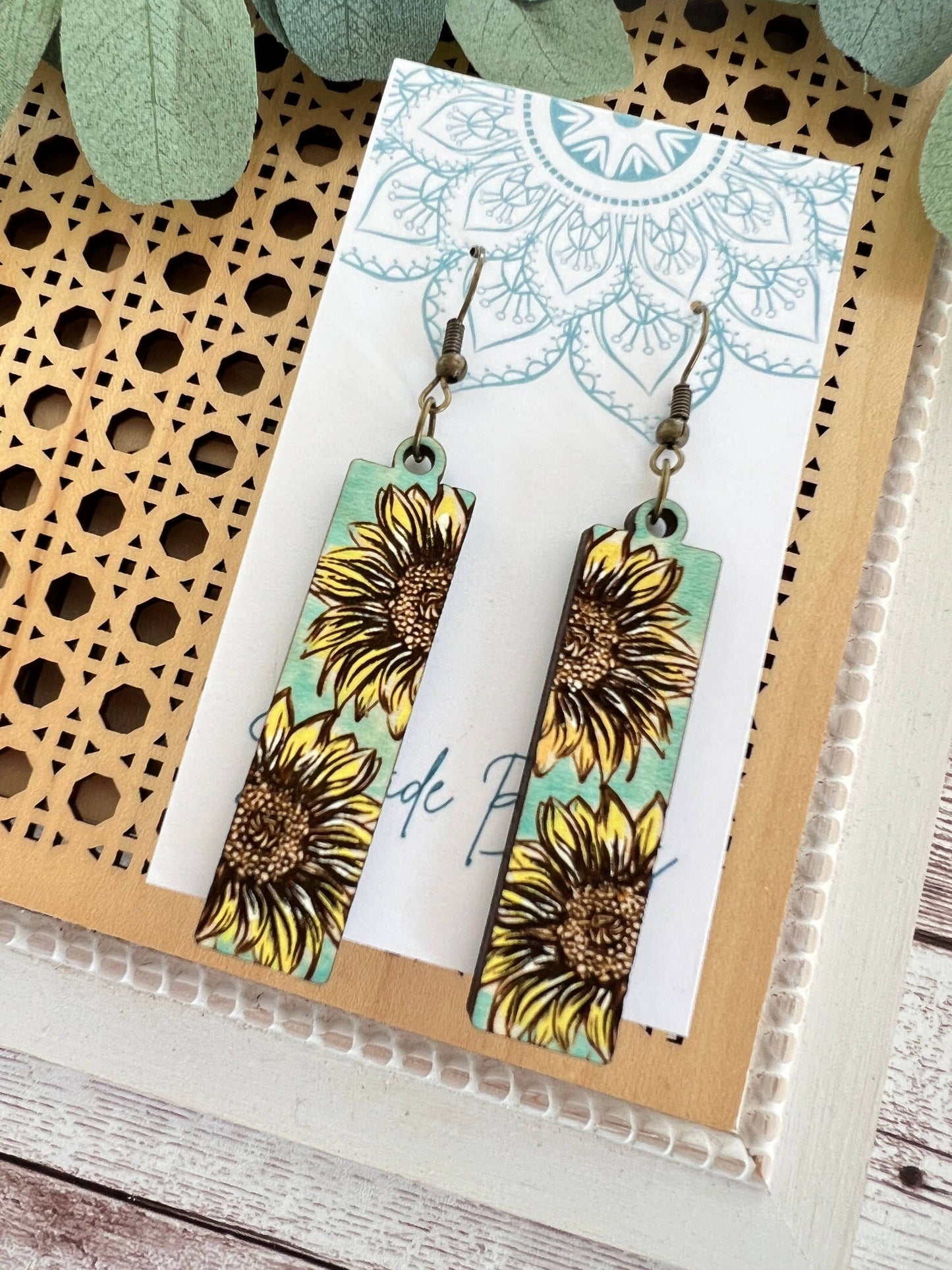 Sunflower hand painted lightweight hand painted wood