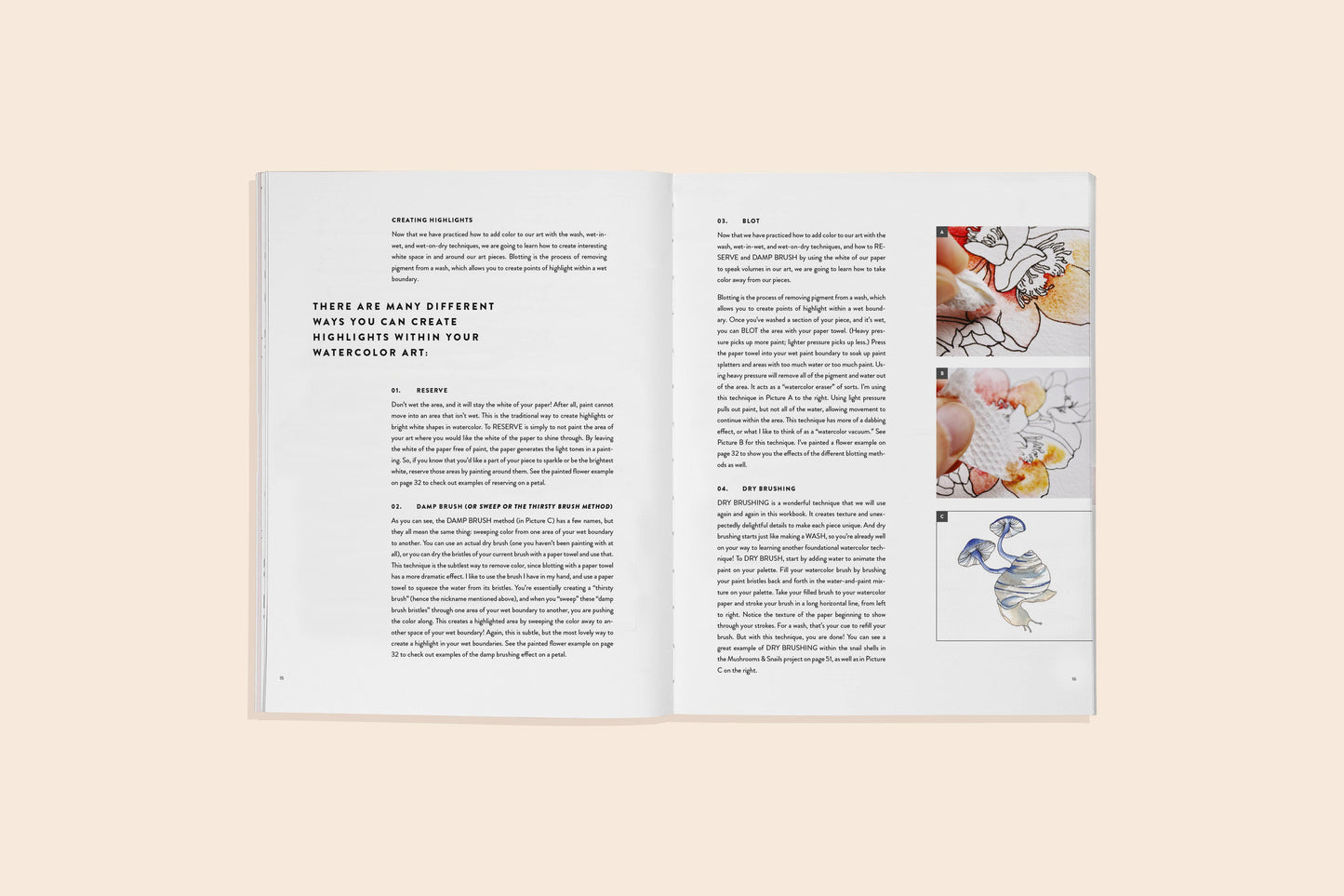 Watercolor Workbook: Flowers, Feathers & Animal Friends