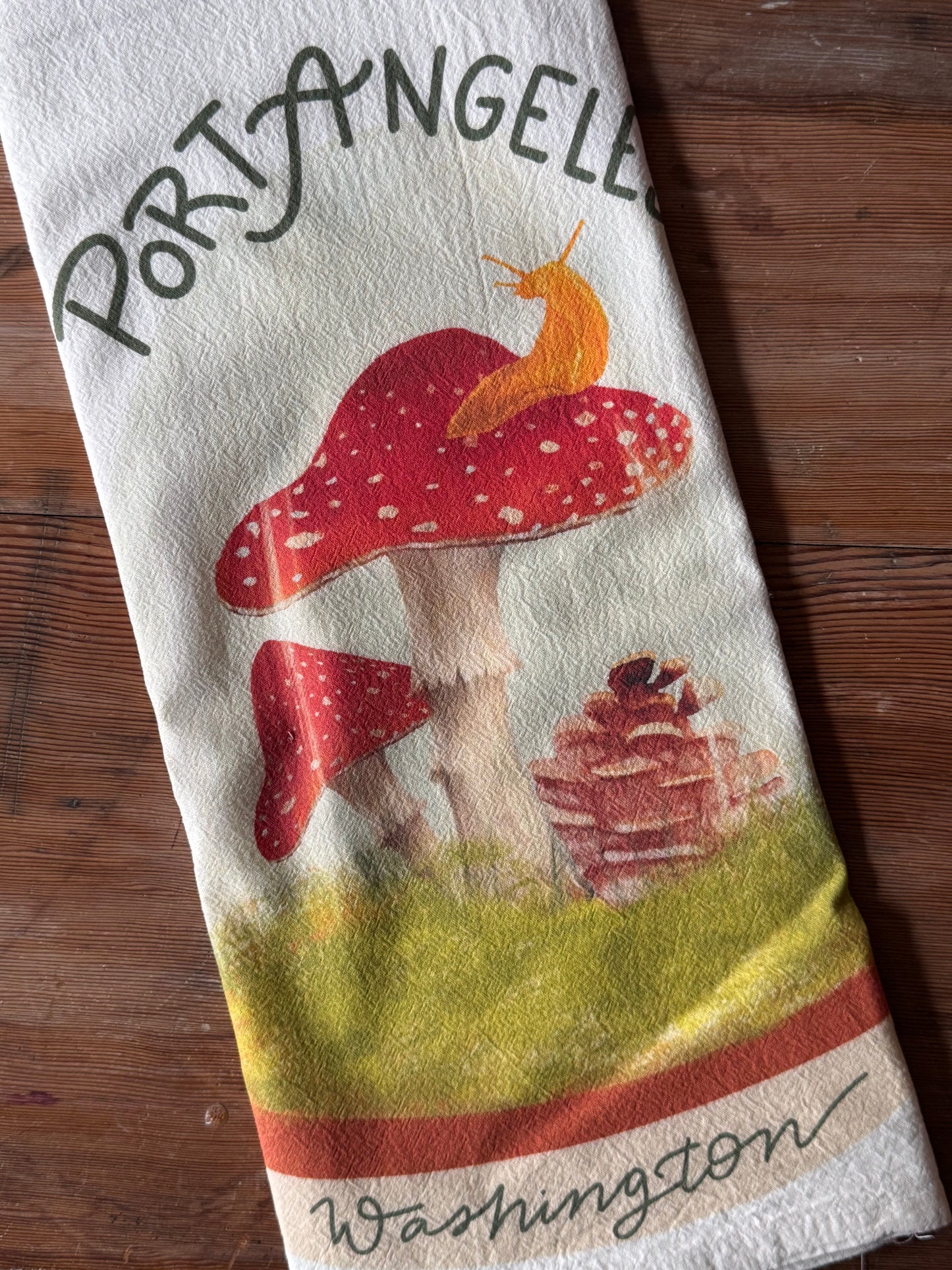 Mushroom Cloche Port Angeles Tea Towel