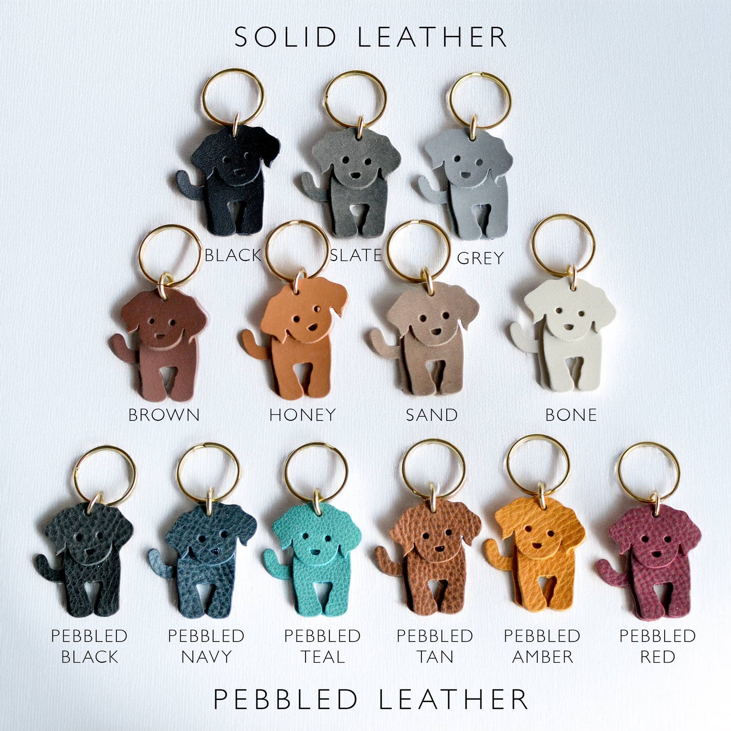 Doodle Dog Leather Key Ring