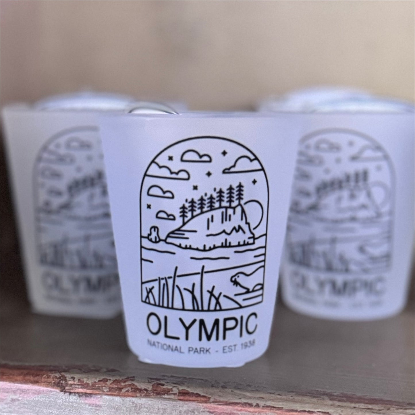 Olympic National Park Established Shot Glass