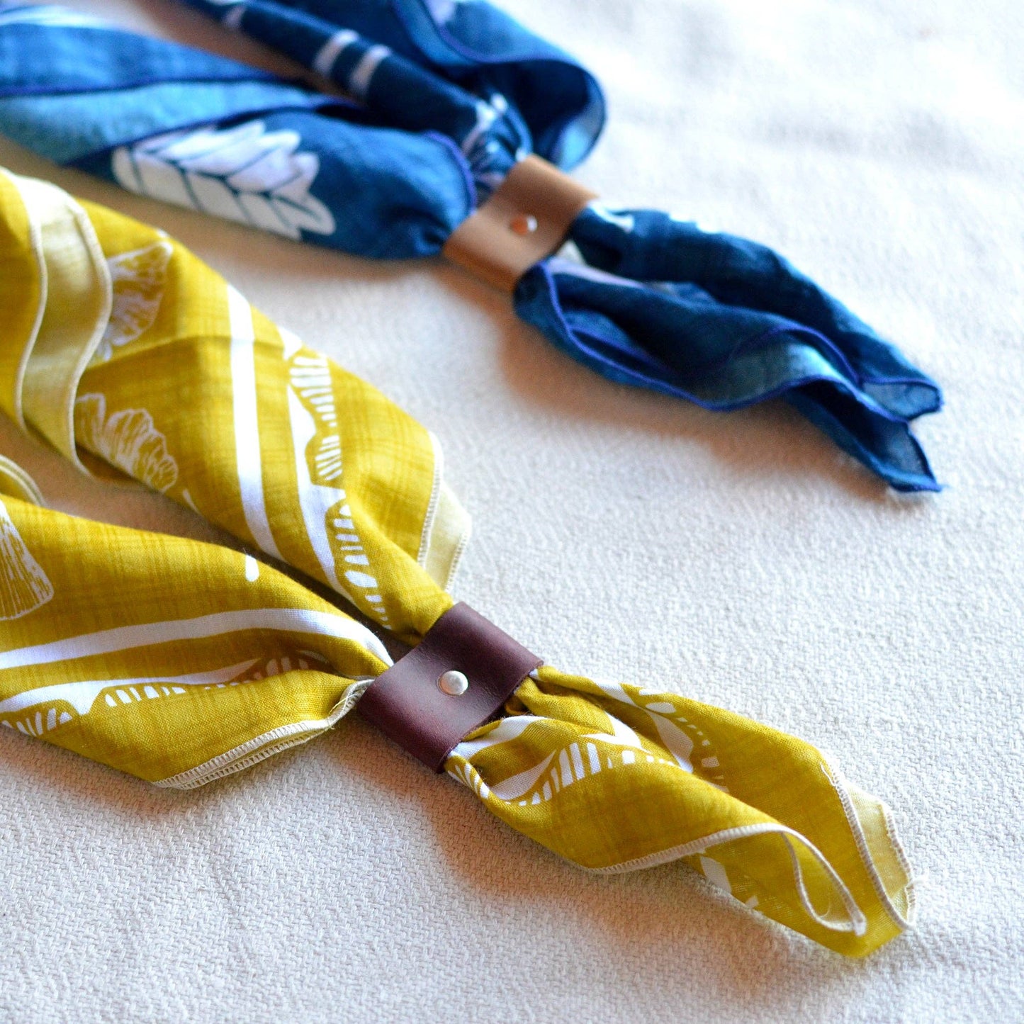 Leather Bandana Slide - Brass or Silver Rivet