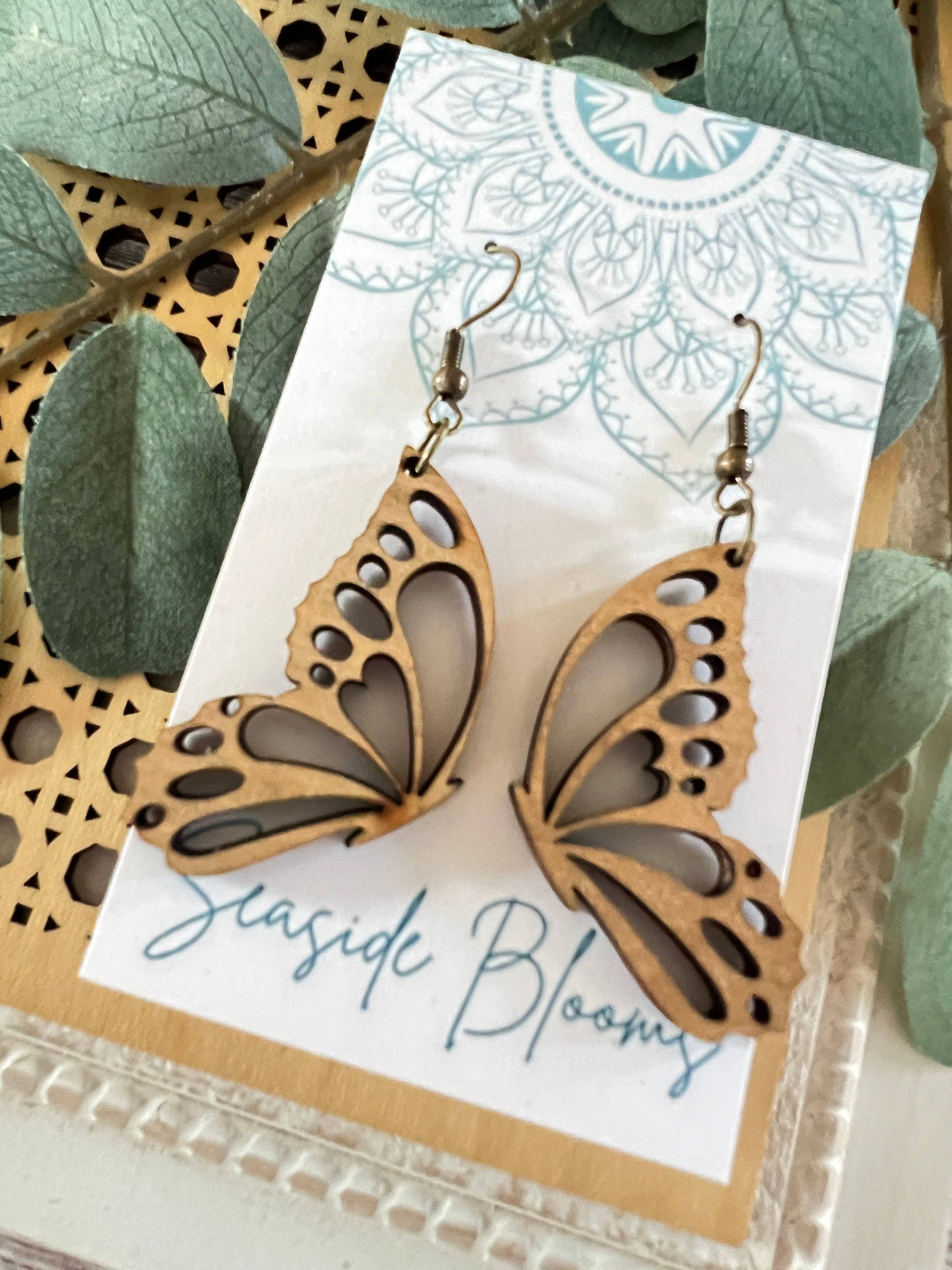 Butterfly Natural Wood Earrings