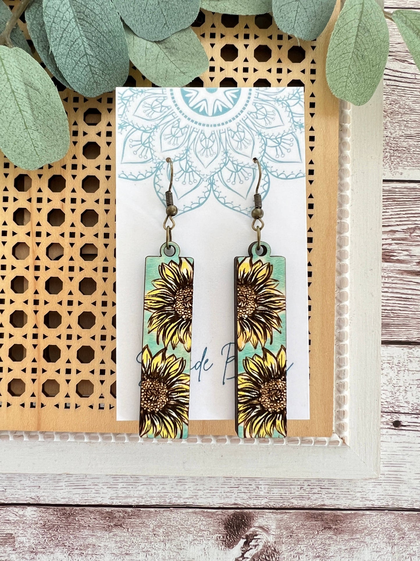 Sunflower hand painted lightweight hand painted wood