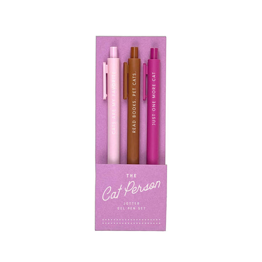 Cat Person Jotter Gel Pen Set