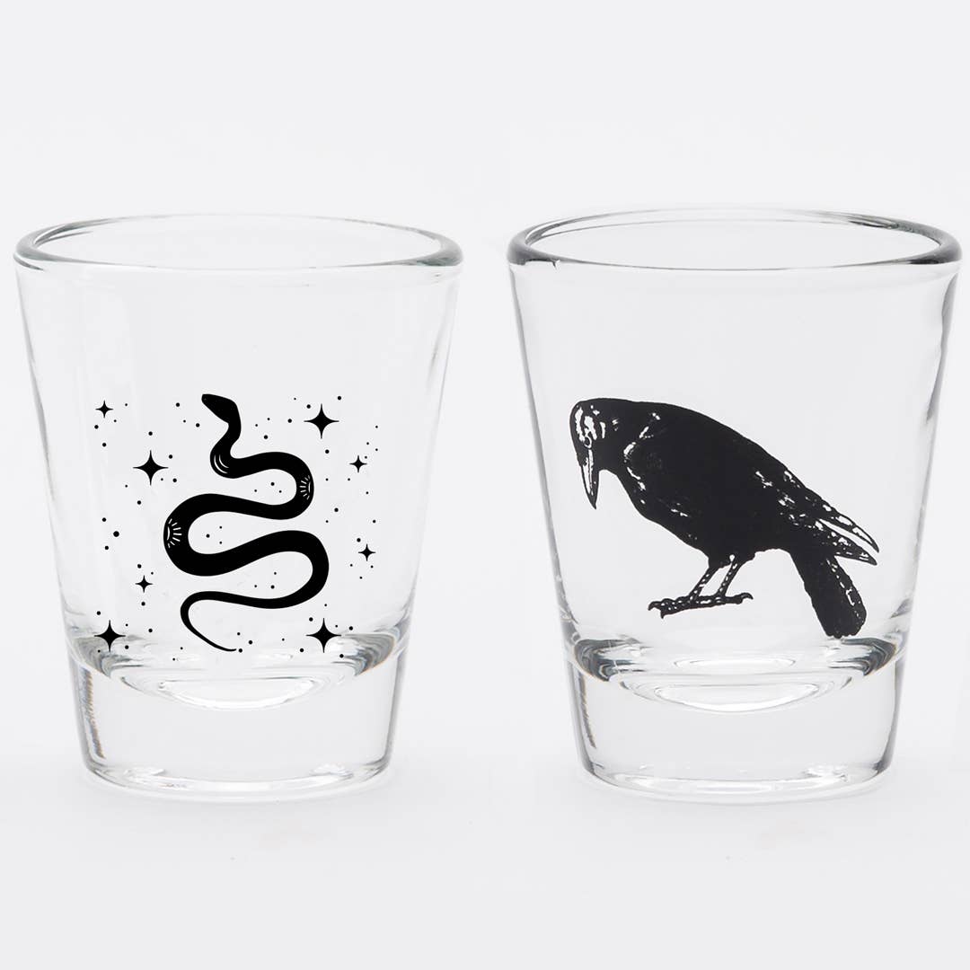 Shot Glasses - Crow and Snake