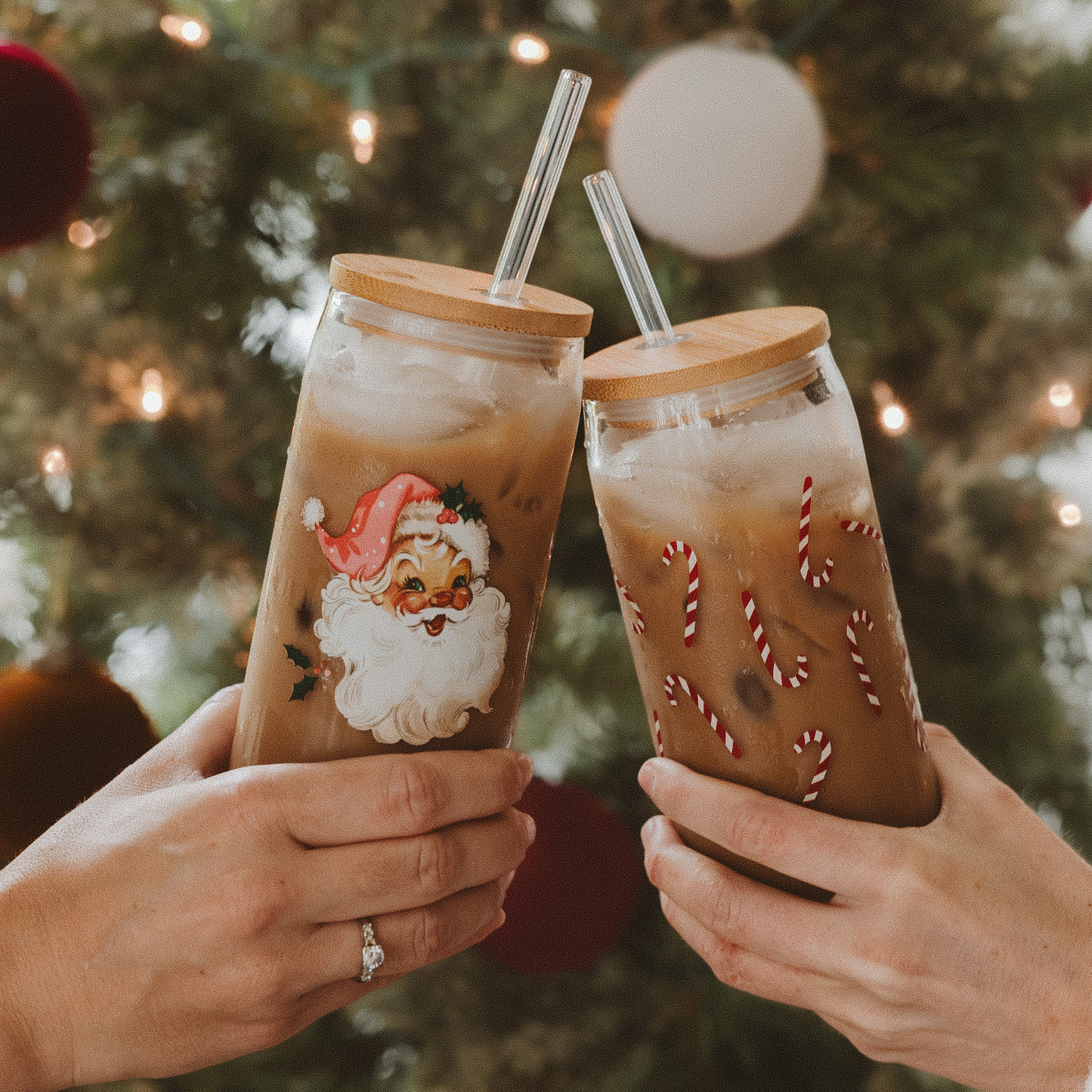 Vintage Santa Glass Tumbler