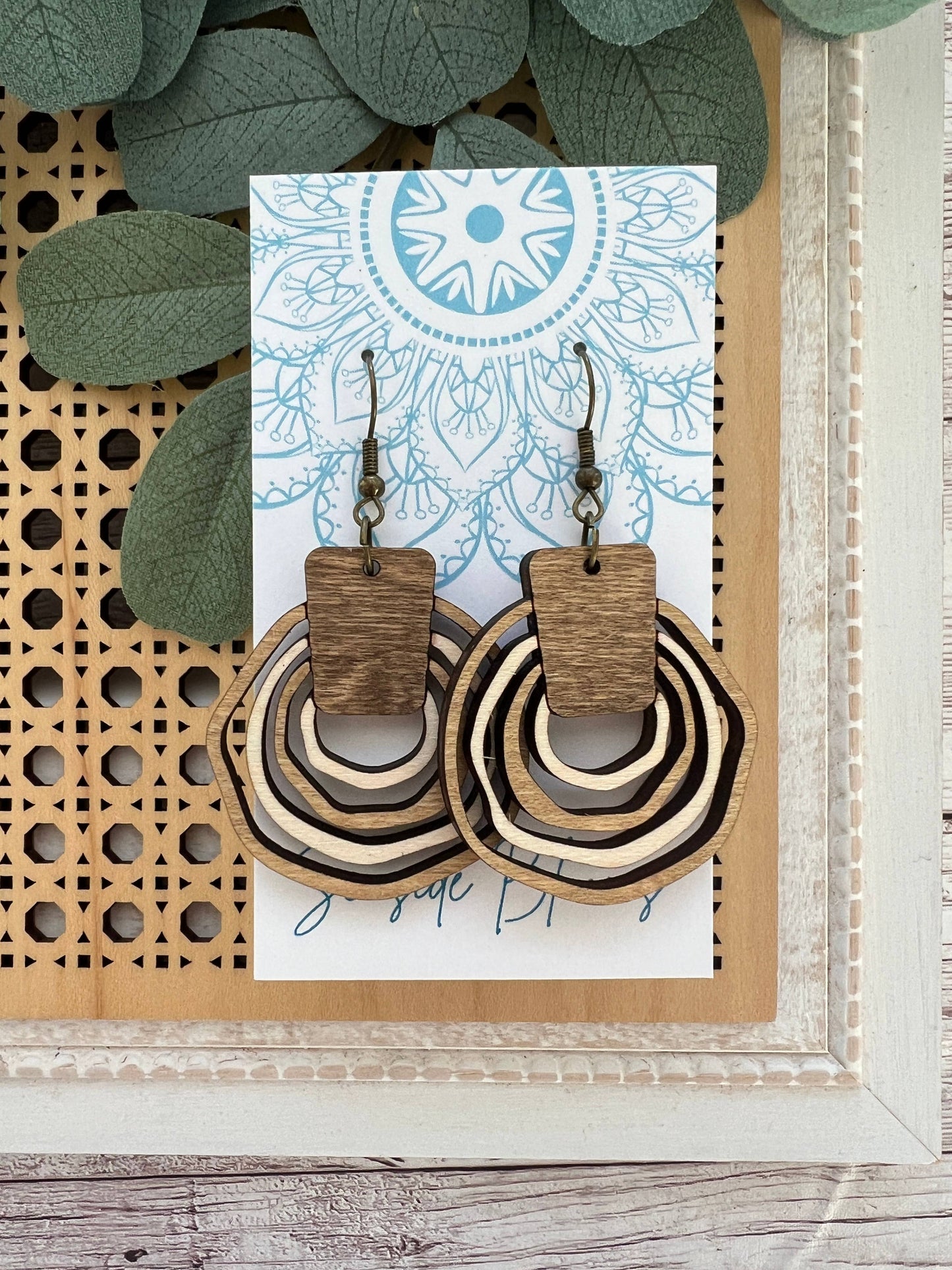 Wood Hoop Earrings