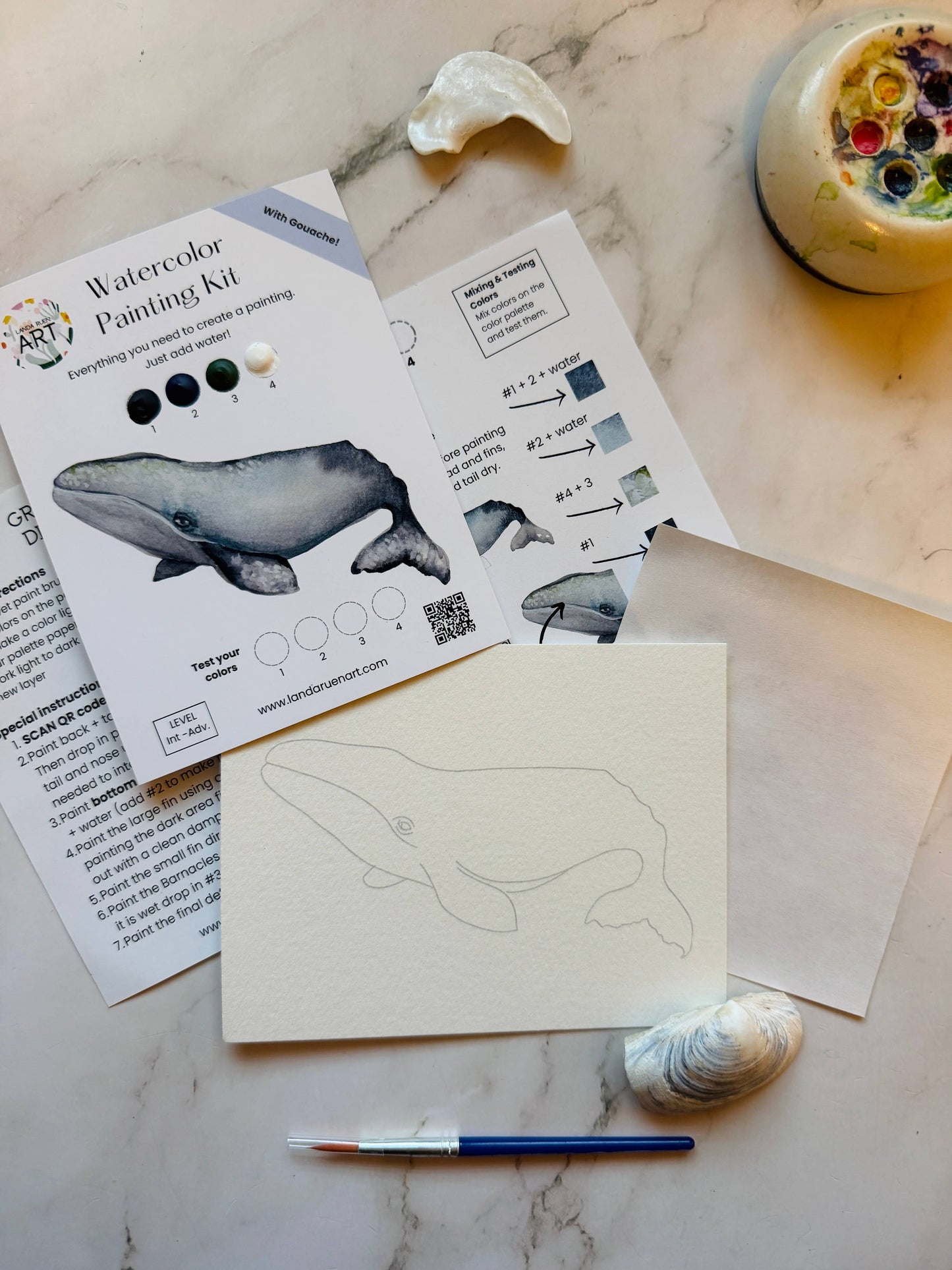Whale Watercolor Kit