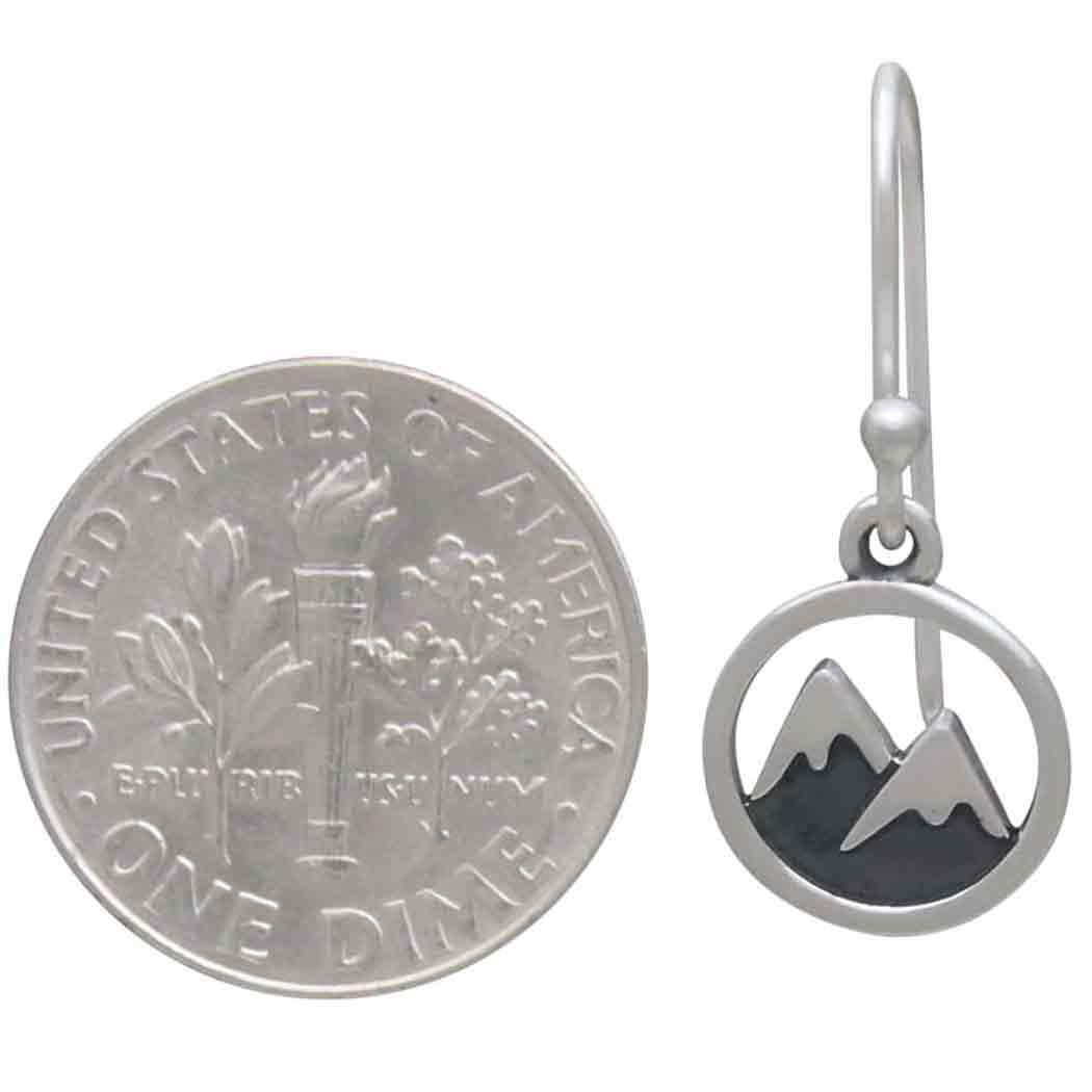 Sterling Silver Snow Capped Mountain Dangle Earring