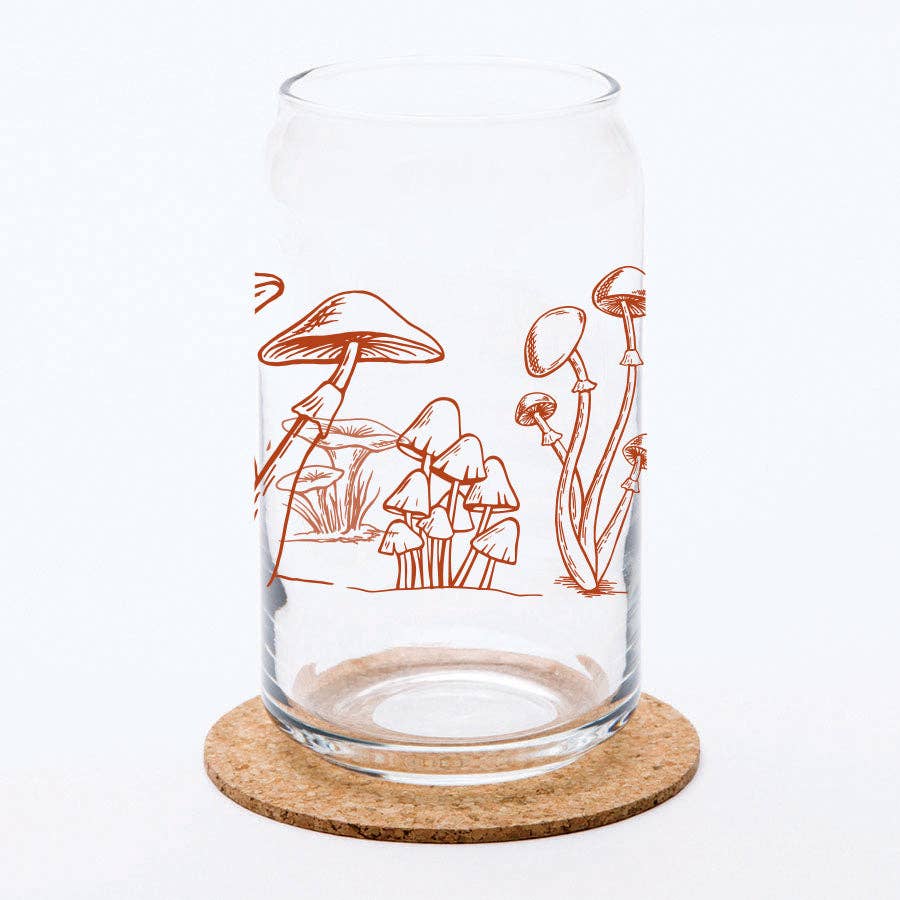 Mushroom Beer Can Glass | Glass Cup | Iced Coffee Cup