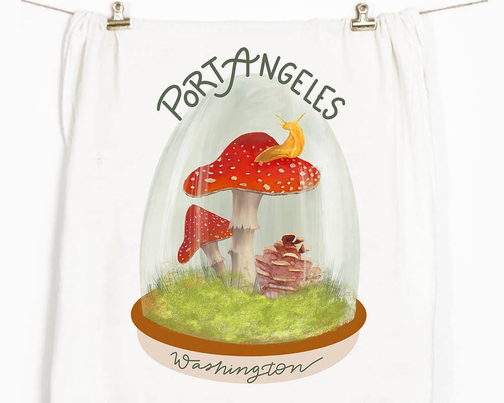 Mushroom Cloche Port Angeles Tea Towel