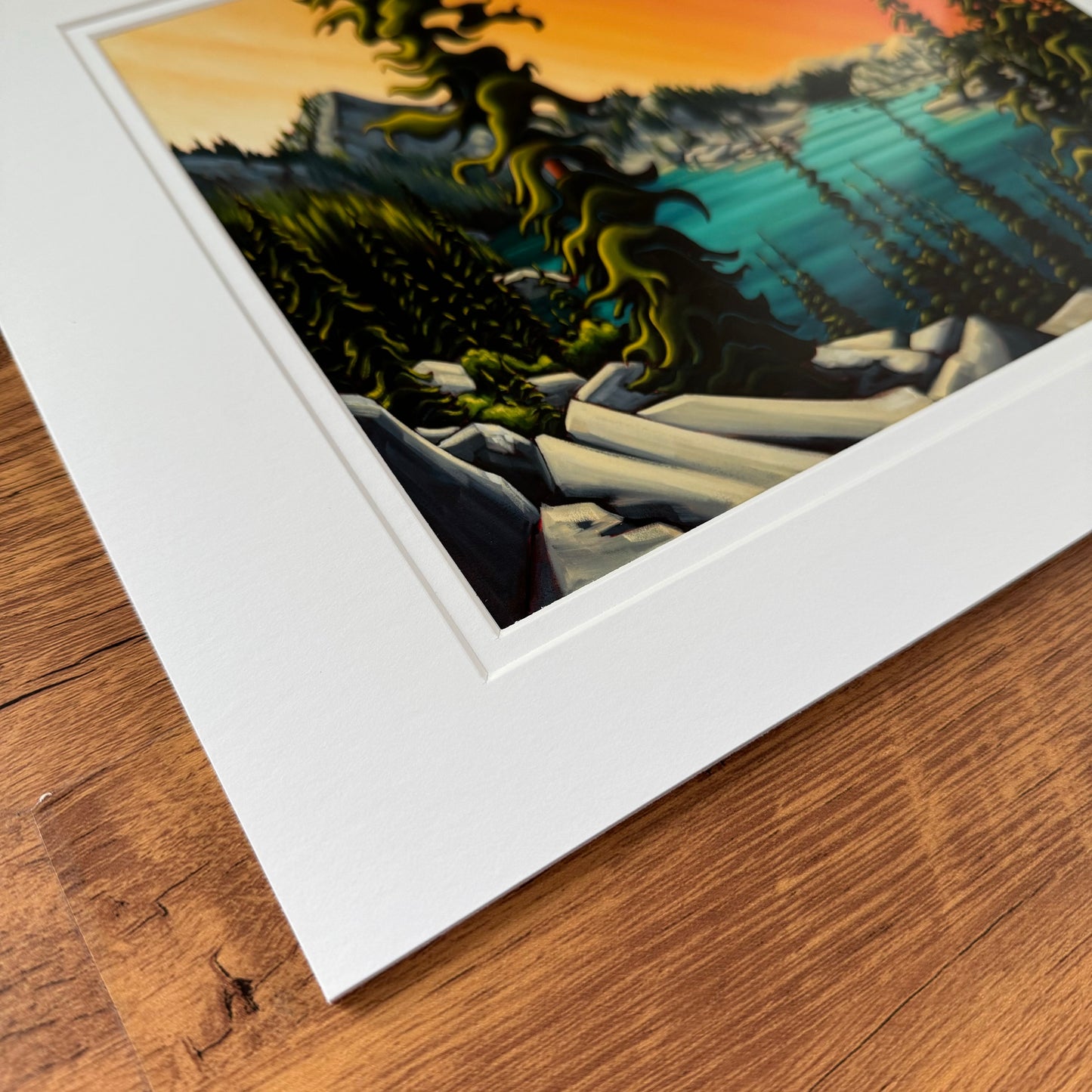 Setting Sun Over an Alpine Lake Print