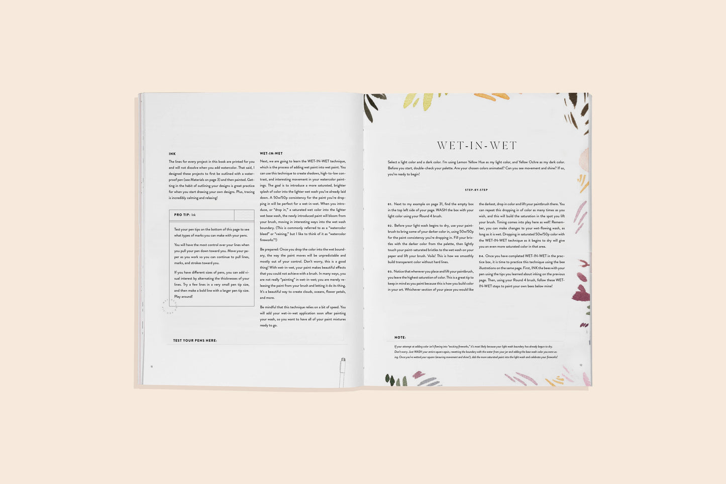 Watercolor Workbook: Flowers, Feathers & Animal Friends