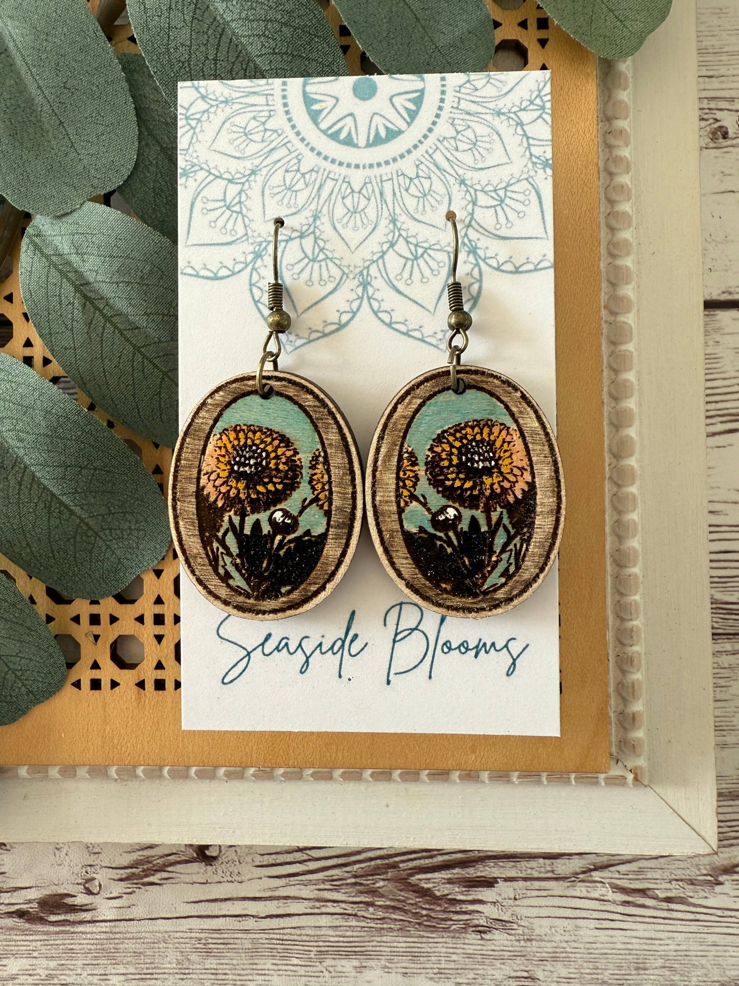 Boho cute hand painted lightweight maple wood