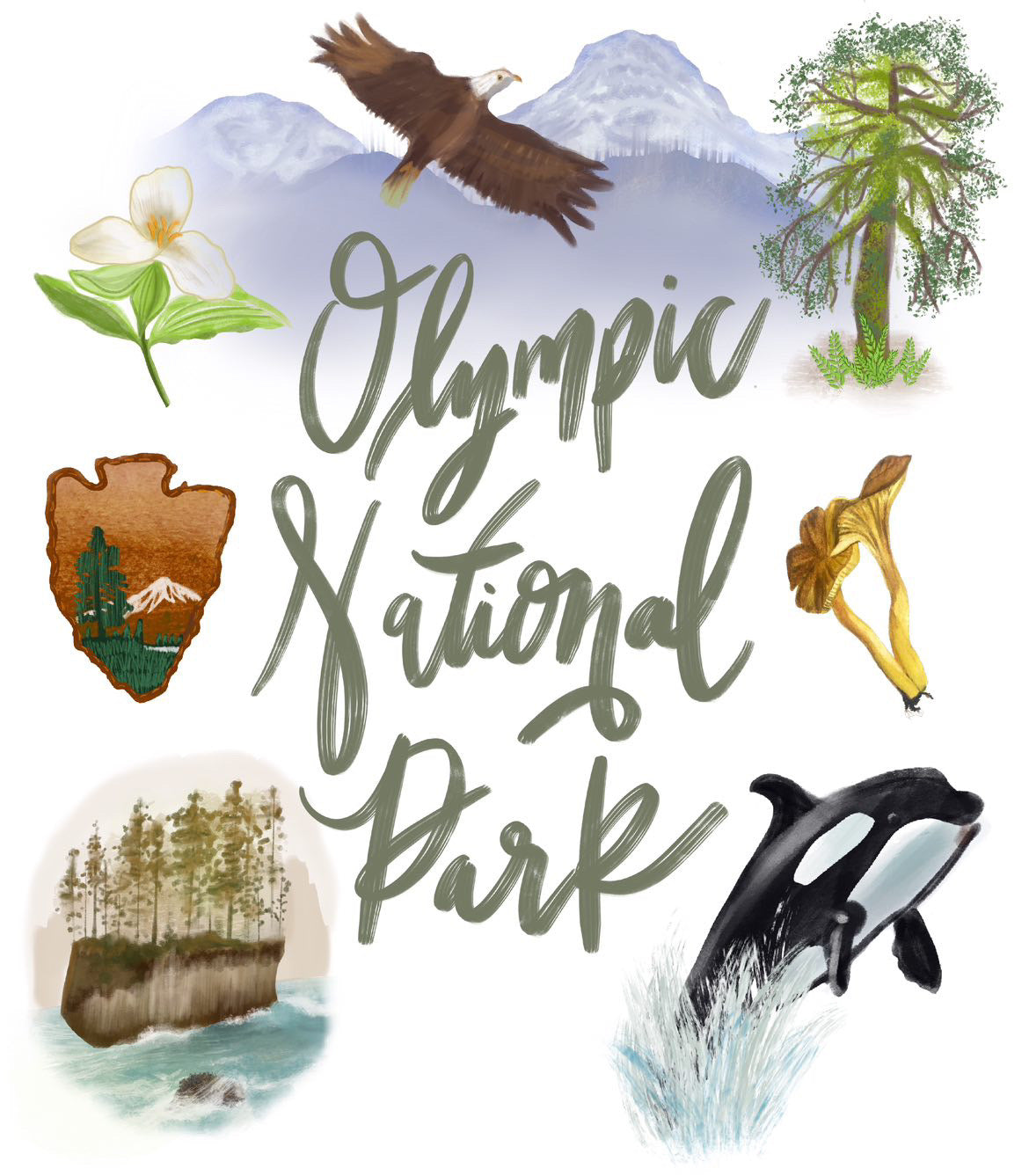Olympic National Park Tea Towel
