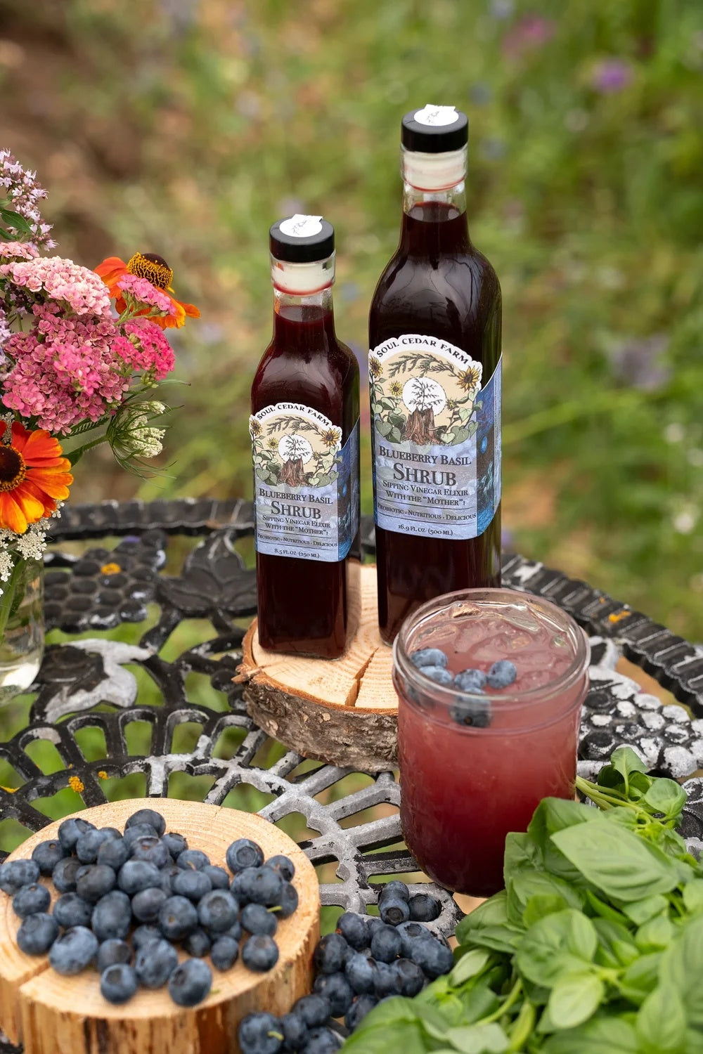 Blueberry Basil Shrub