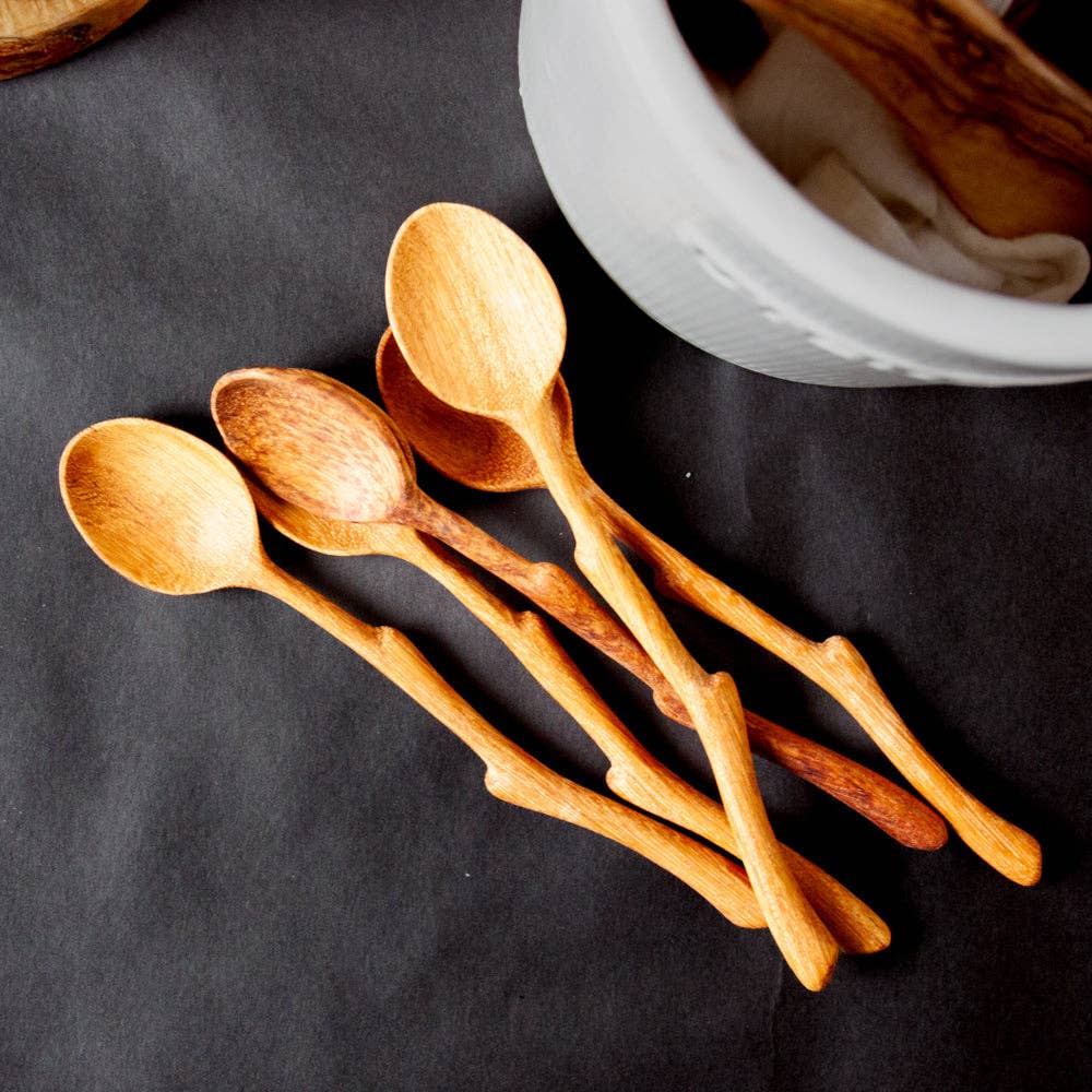 Carved Wooden Twig Spoon