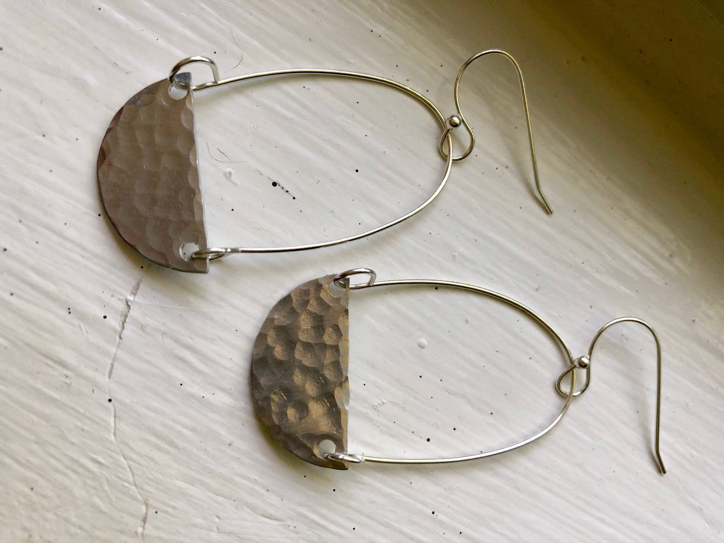 Hammered Silver Earrings