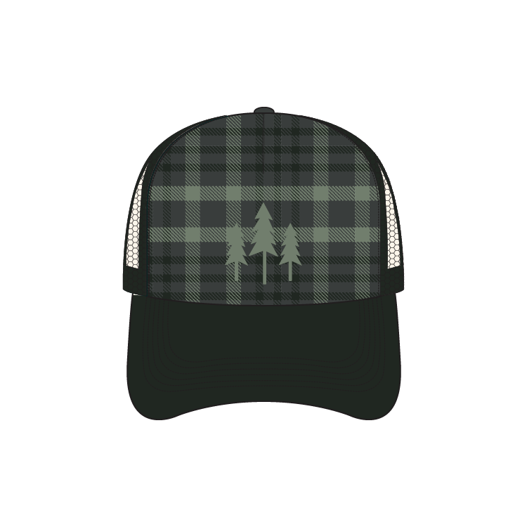 Three Tree Plaid Embroidered Hat