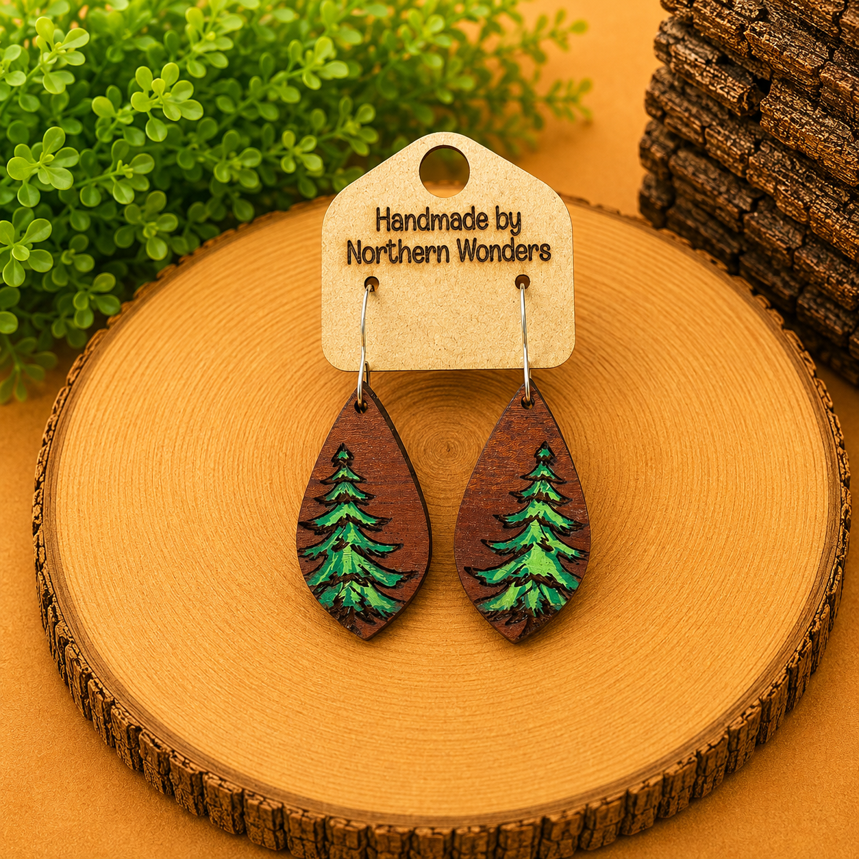 Tree Wood Earrings