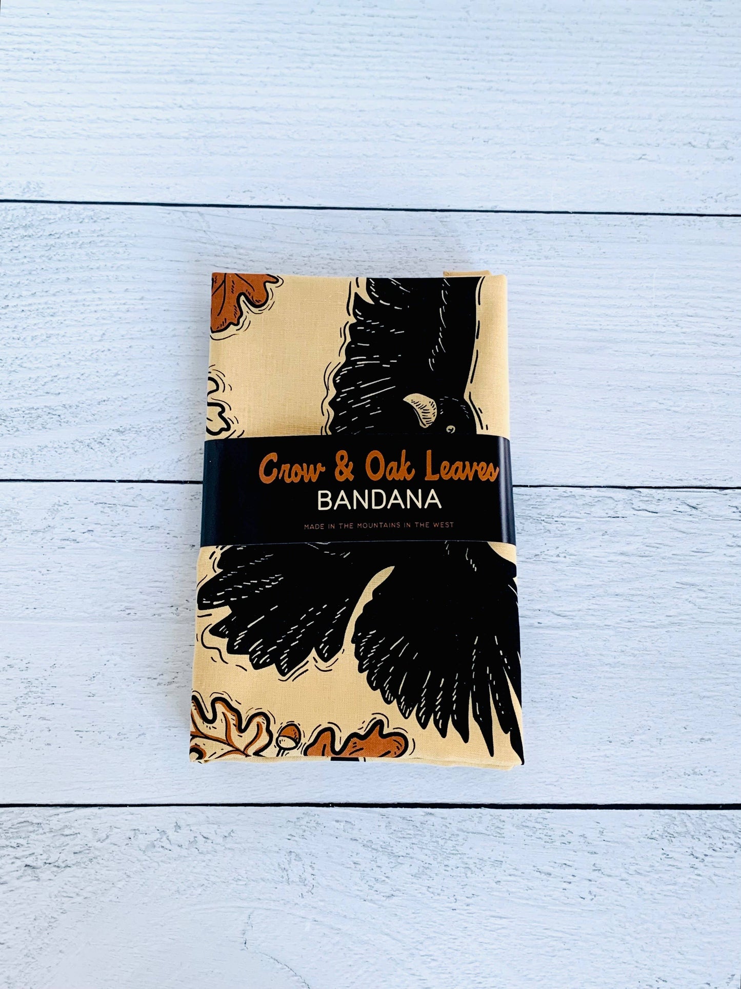Crow + Oak Leaves Bandana