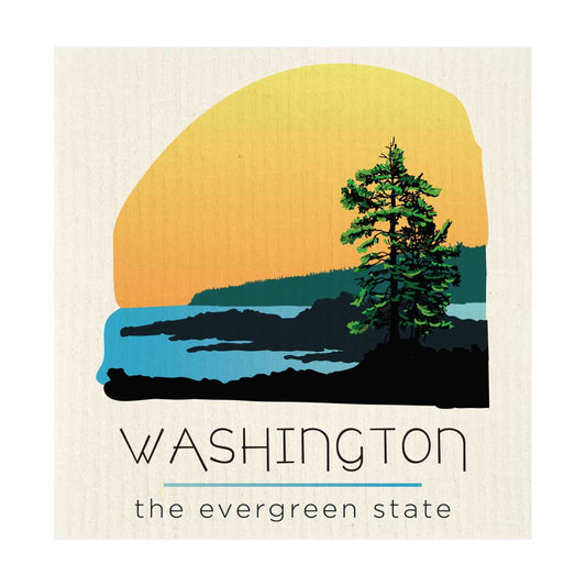 Landscape Trees Washington Swedish Dishcloth