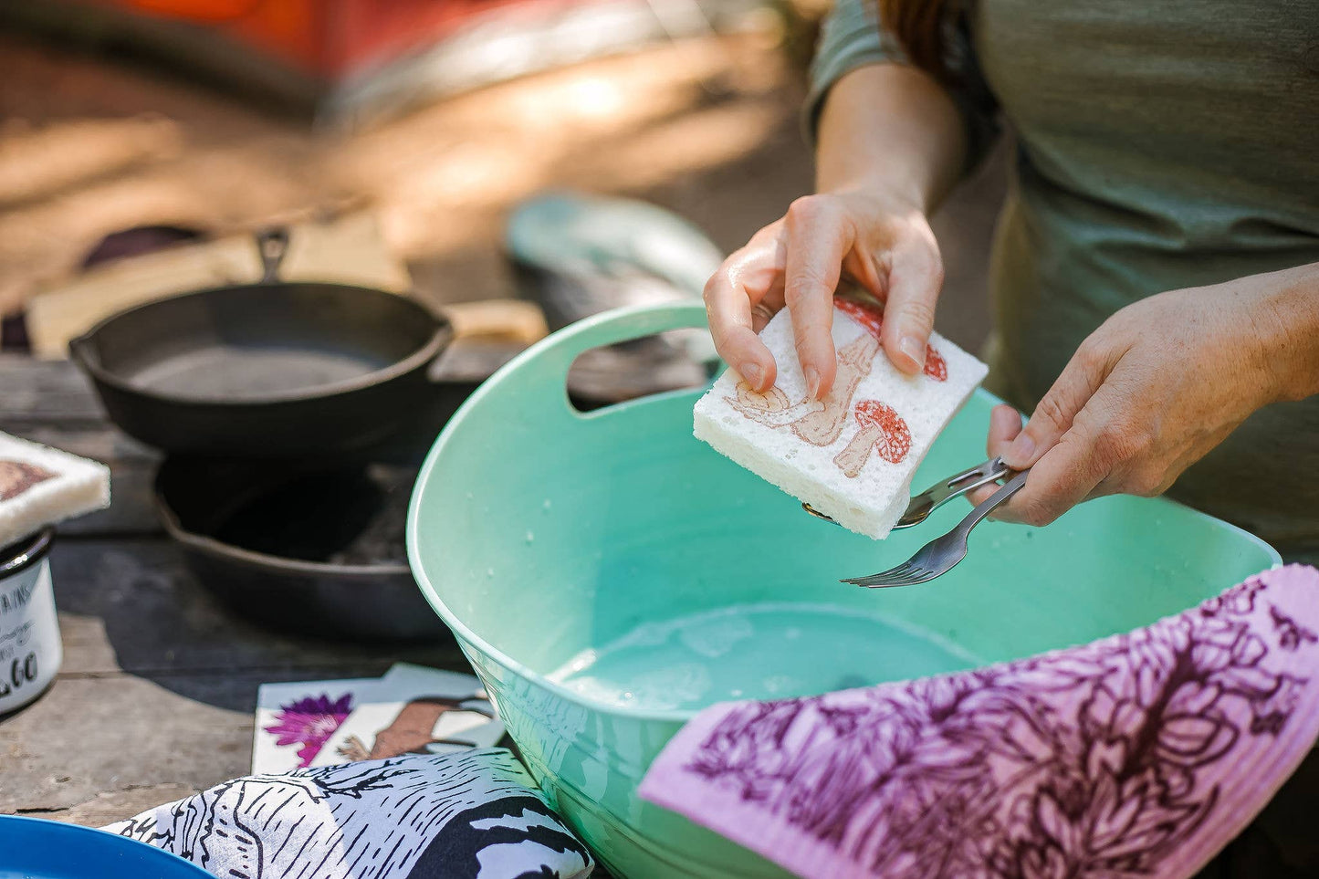 Mushroom Compostable Pop Up Sponges - set of 3