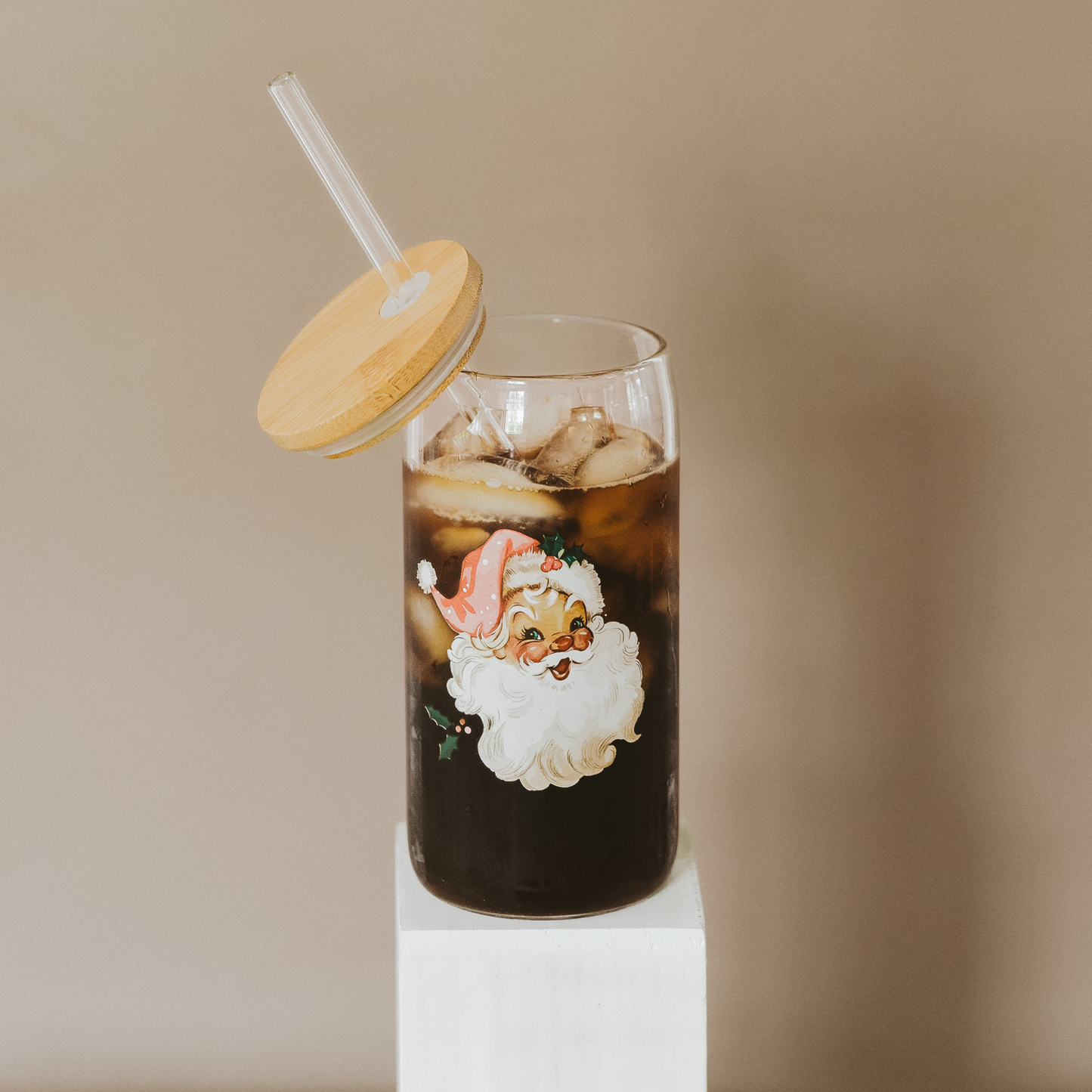 Vintage Santa Glass Tumbler