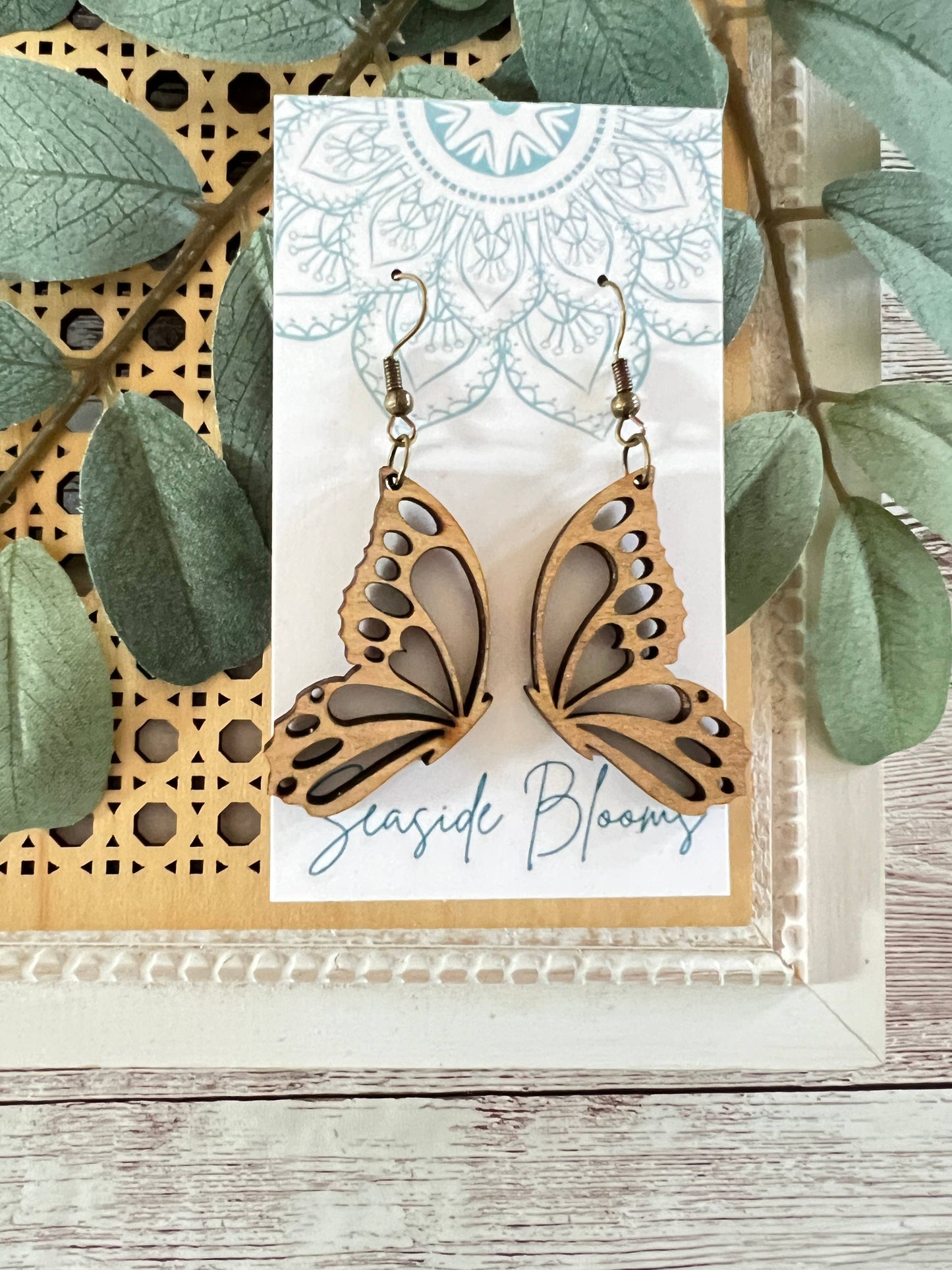 Butterfly Natural Wood Earrings