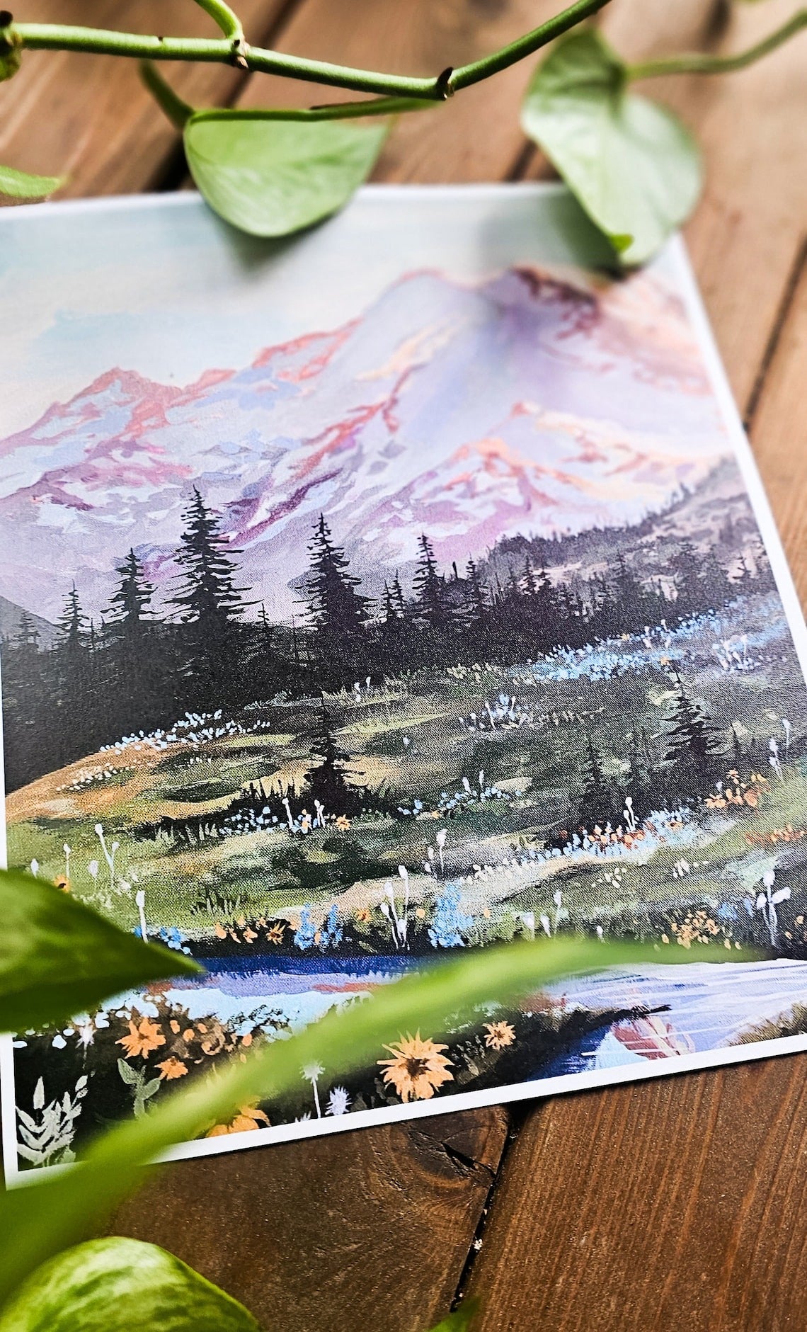 Glowing Mount Rainier Print