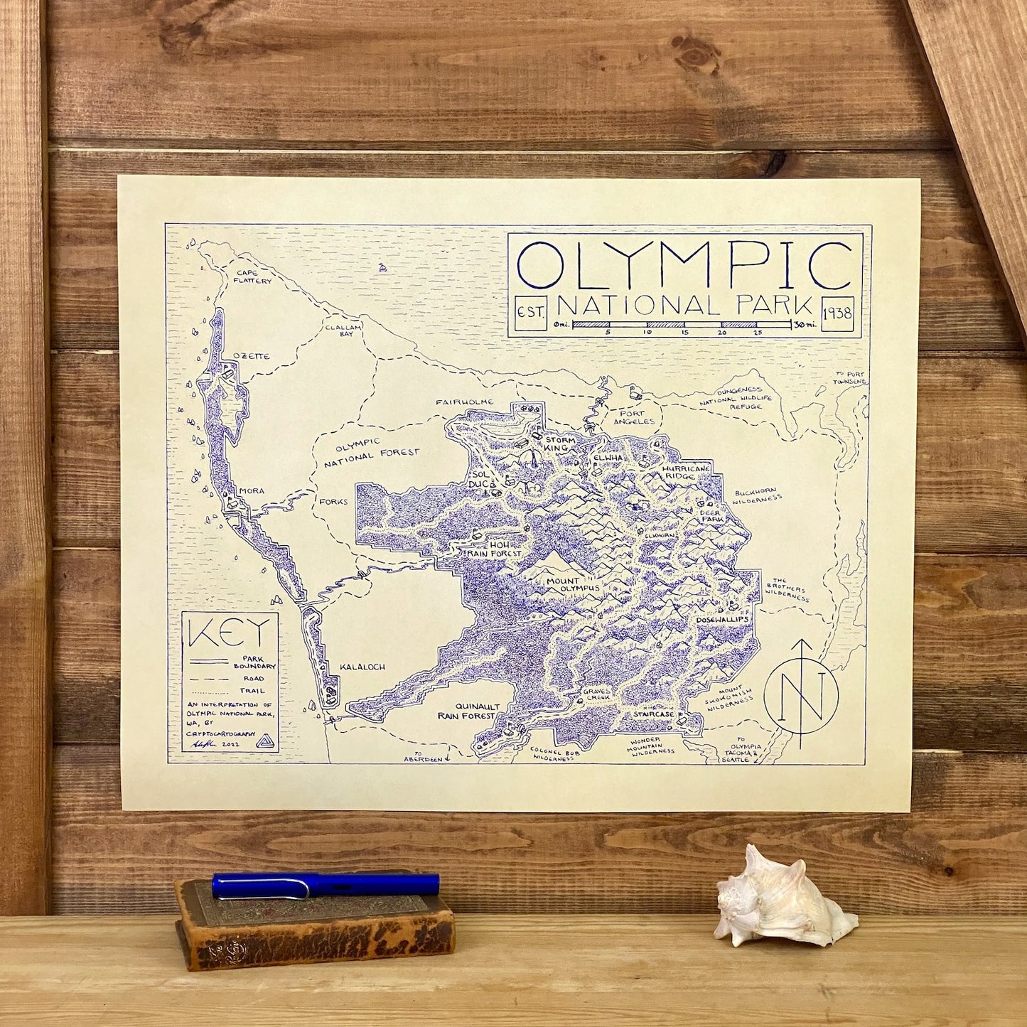 Olympic National Park Map Print