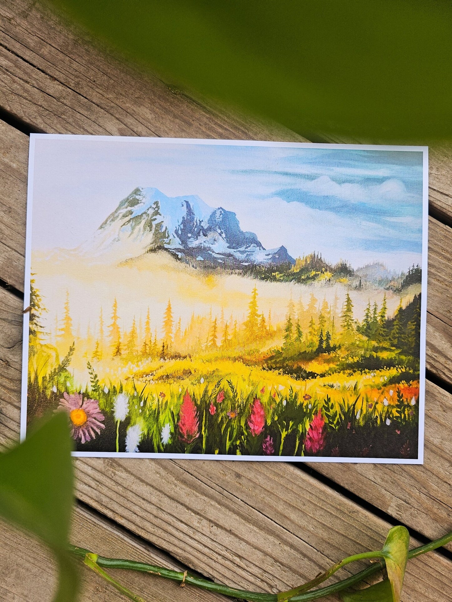 Glowing Sunrise on Mount Rainier Print