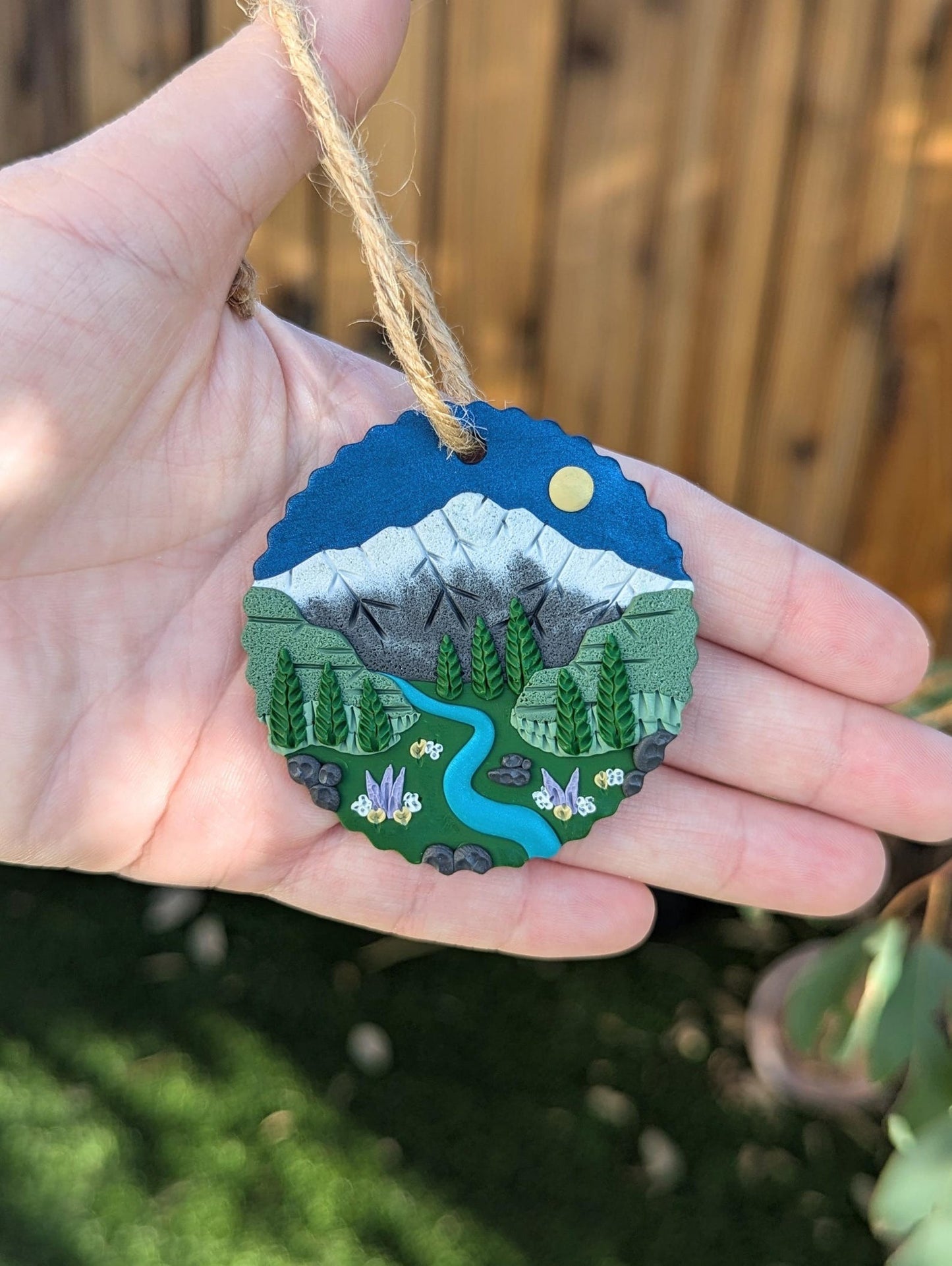 Mt. Rainier Clay Ornament