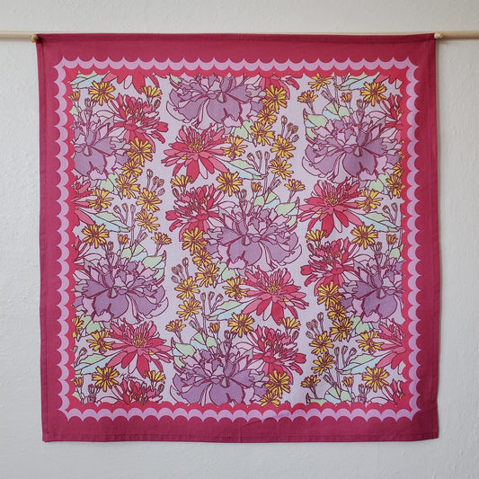 Purple Rose Cotton Tea Towel