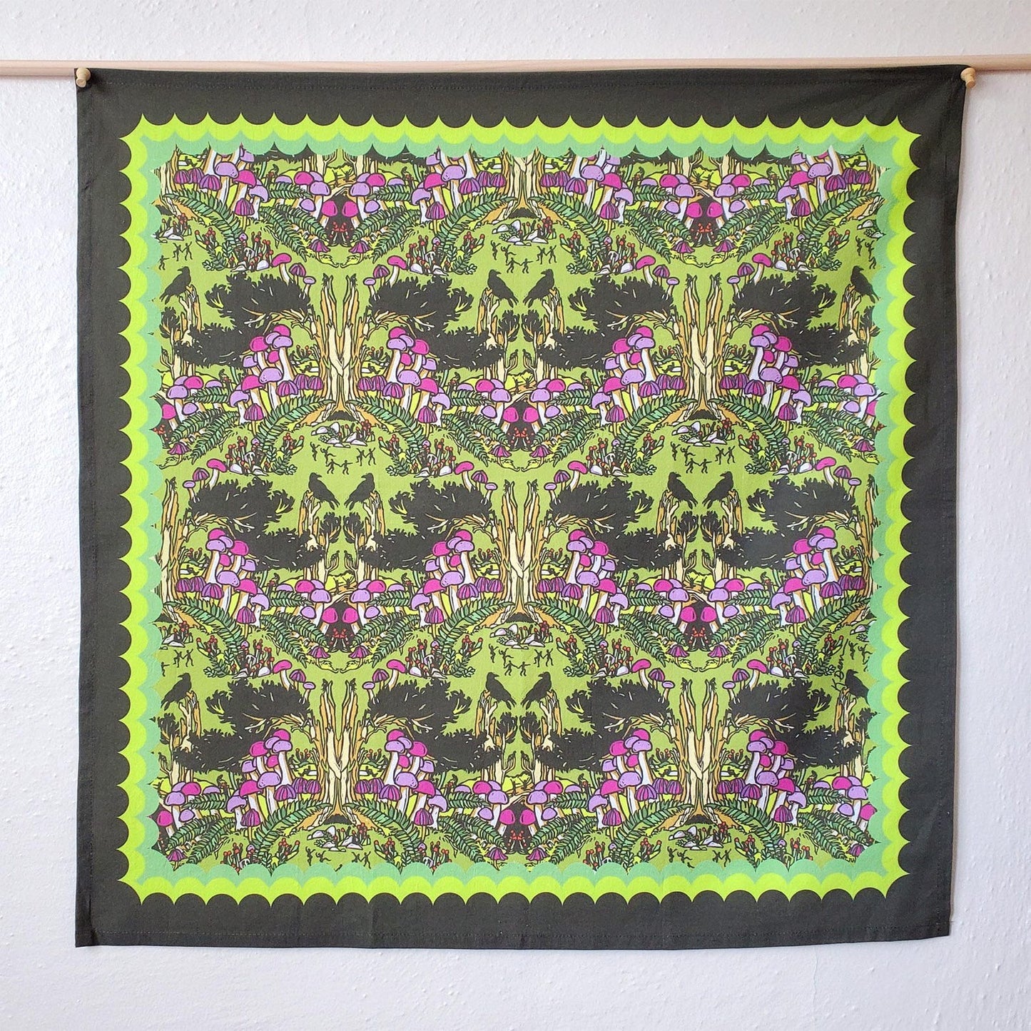 Purple Mushroom Cotton Tea Towel