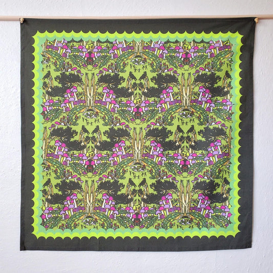 Purple Mushroom Cotton Tea Towel