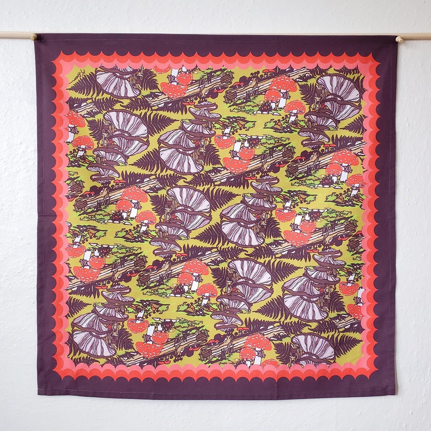 Red Mushroom Cotton Tea Towel