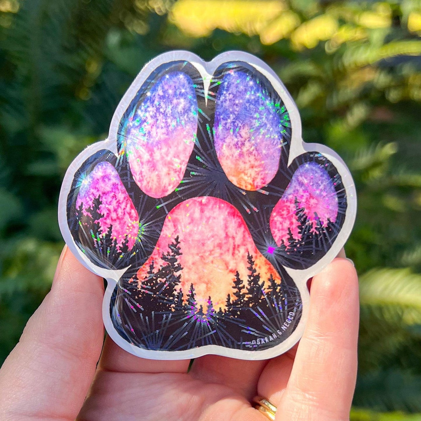 Night Sky Buddy Paw Acrylic Magnet