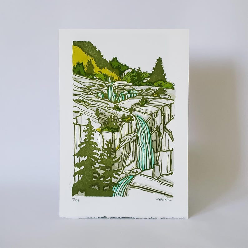Mountain Waterfall Print 8.5"x11"
