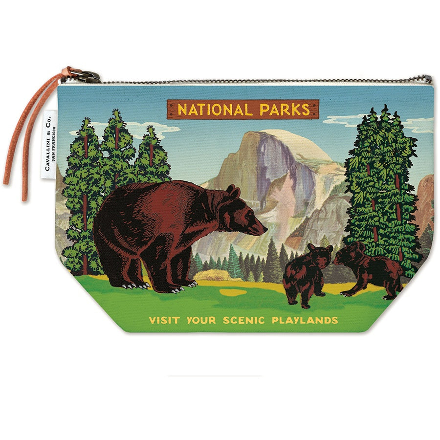National Park Bear Zippered Pouch