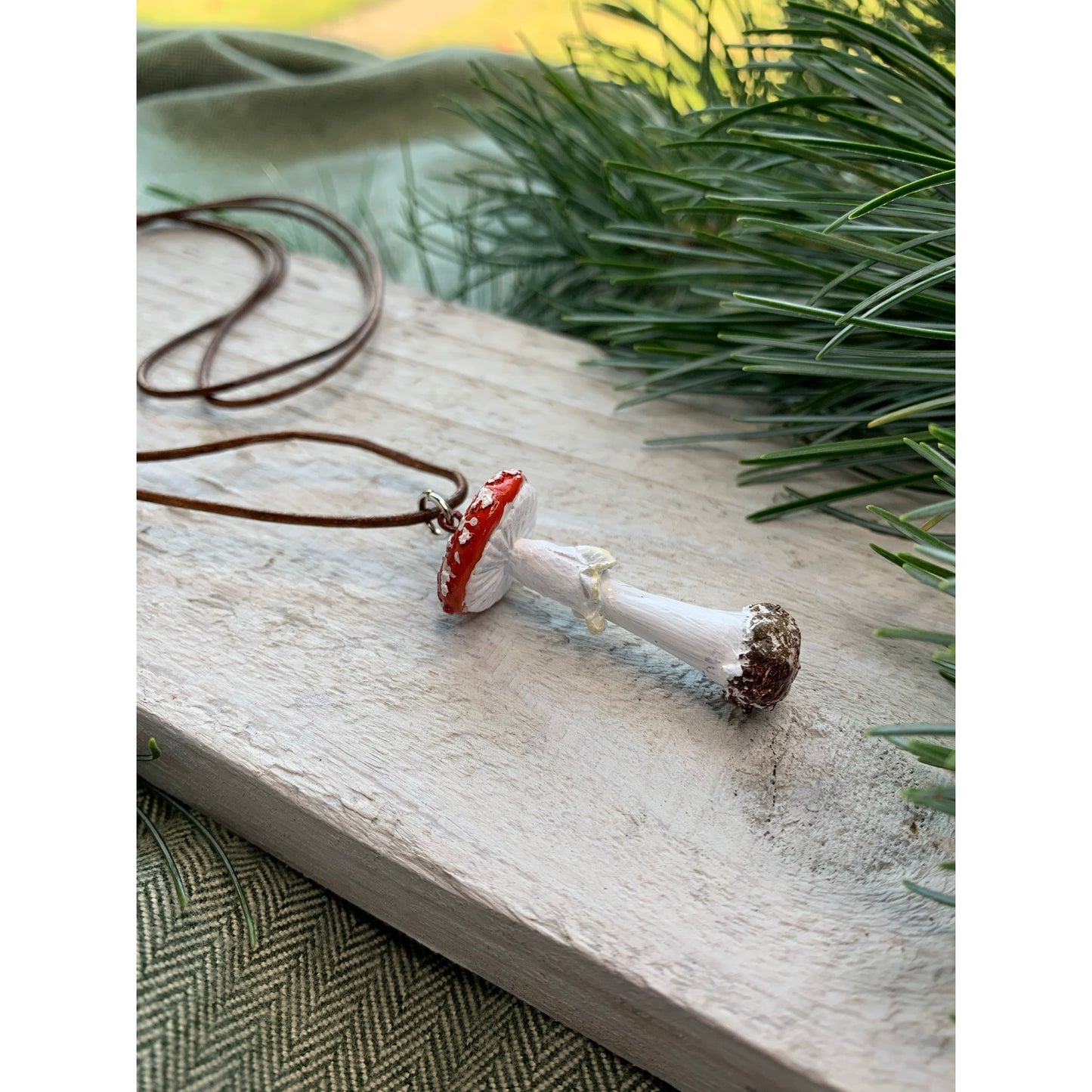 Amanita Mushroom Necklace