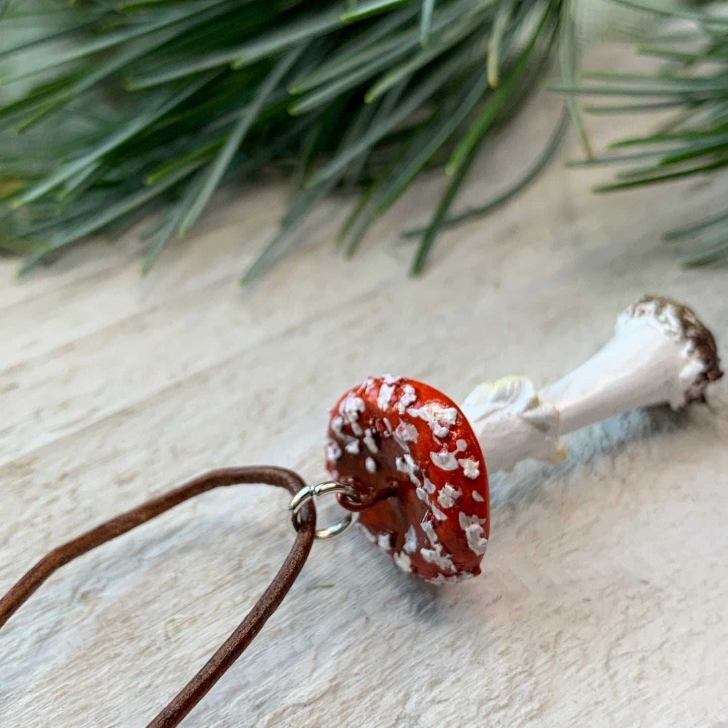 Amanita Mushroom Necklace