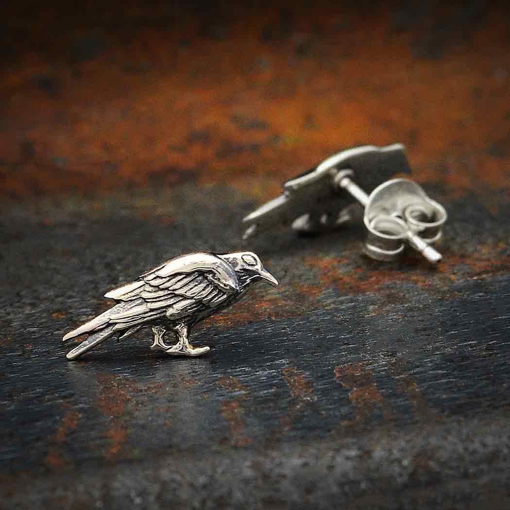 Raven Post Earrings